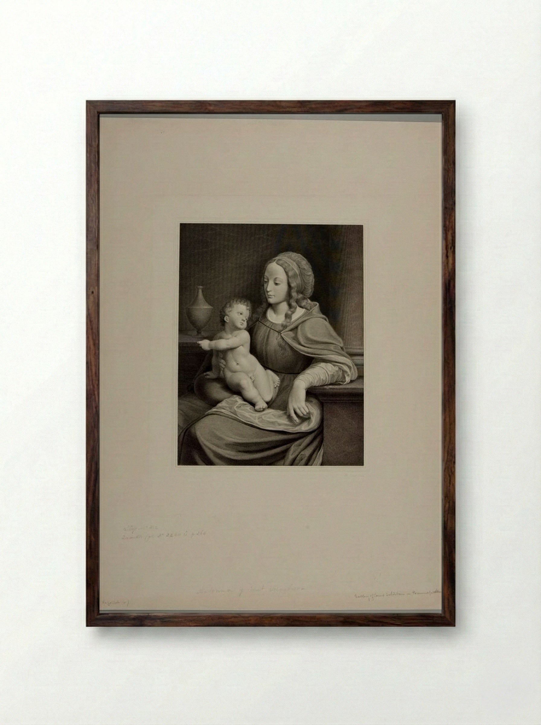 Madonna of Count Schonborn - Albrecht Christoph Reindel - Framed Print Dark Wood