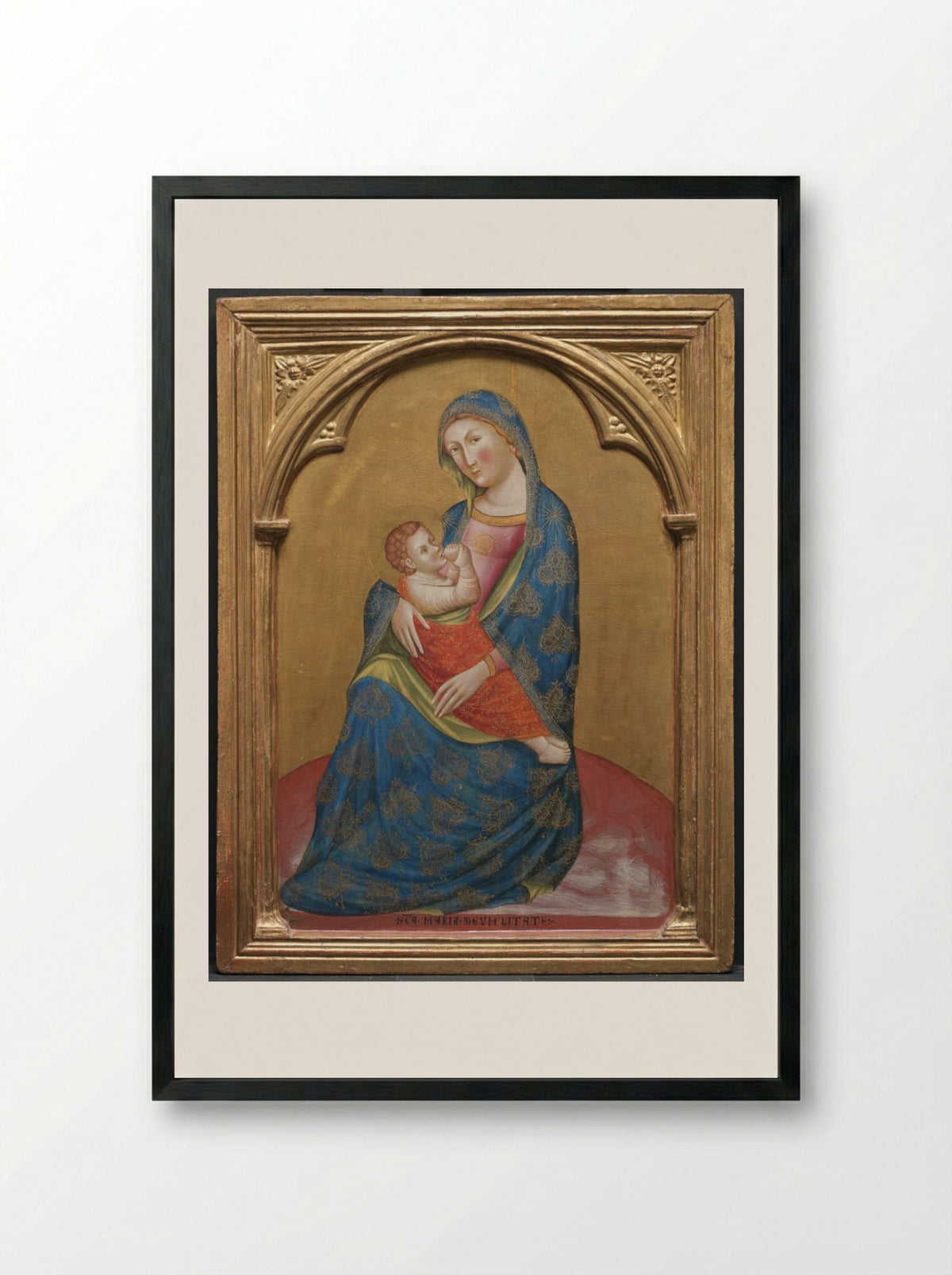 Madonna of Humility - Caterino Veneziano - Framed Print Black