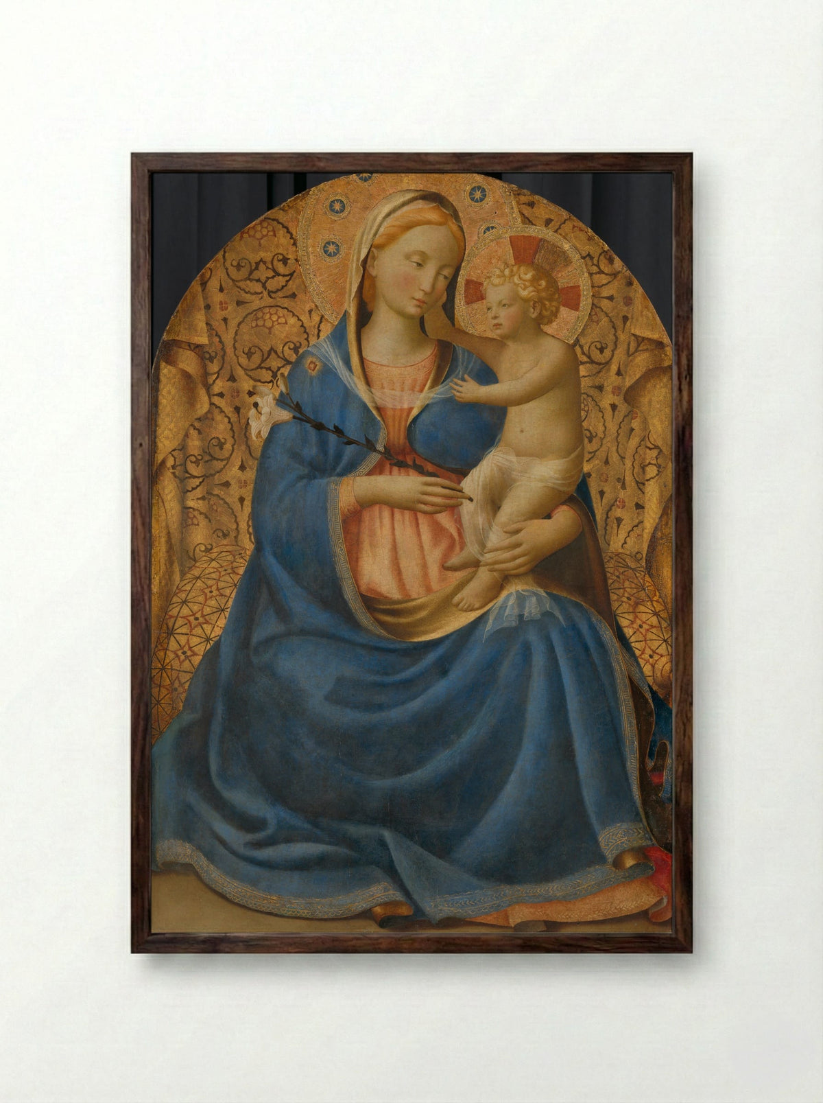 Madonna of Humility - Fra Angelico - Framed Print Dark Wood