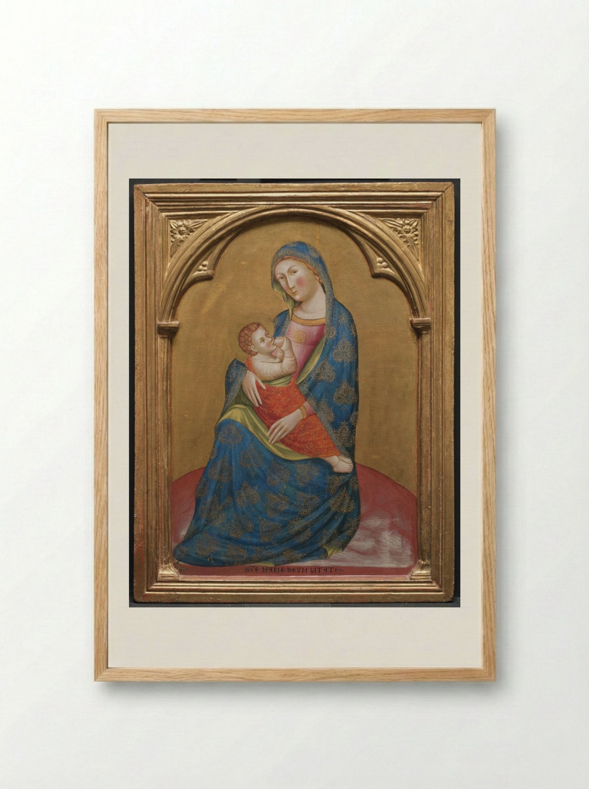Madonna of Humility - Caterino Veneziano - Framed Print Wood