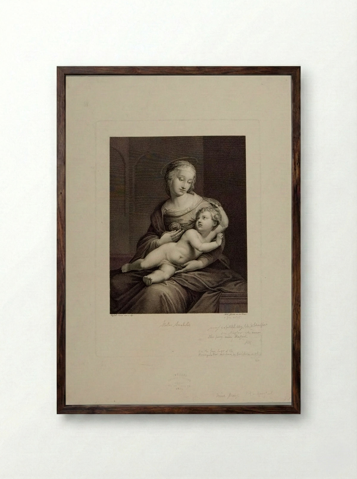 Madonna of the Bridgewater Gallery - Nicolo Guidetti - Framed Print Dark Wood