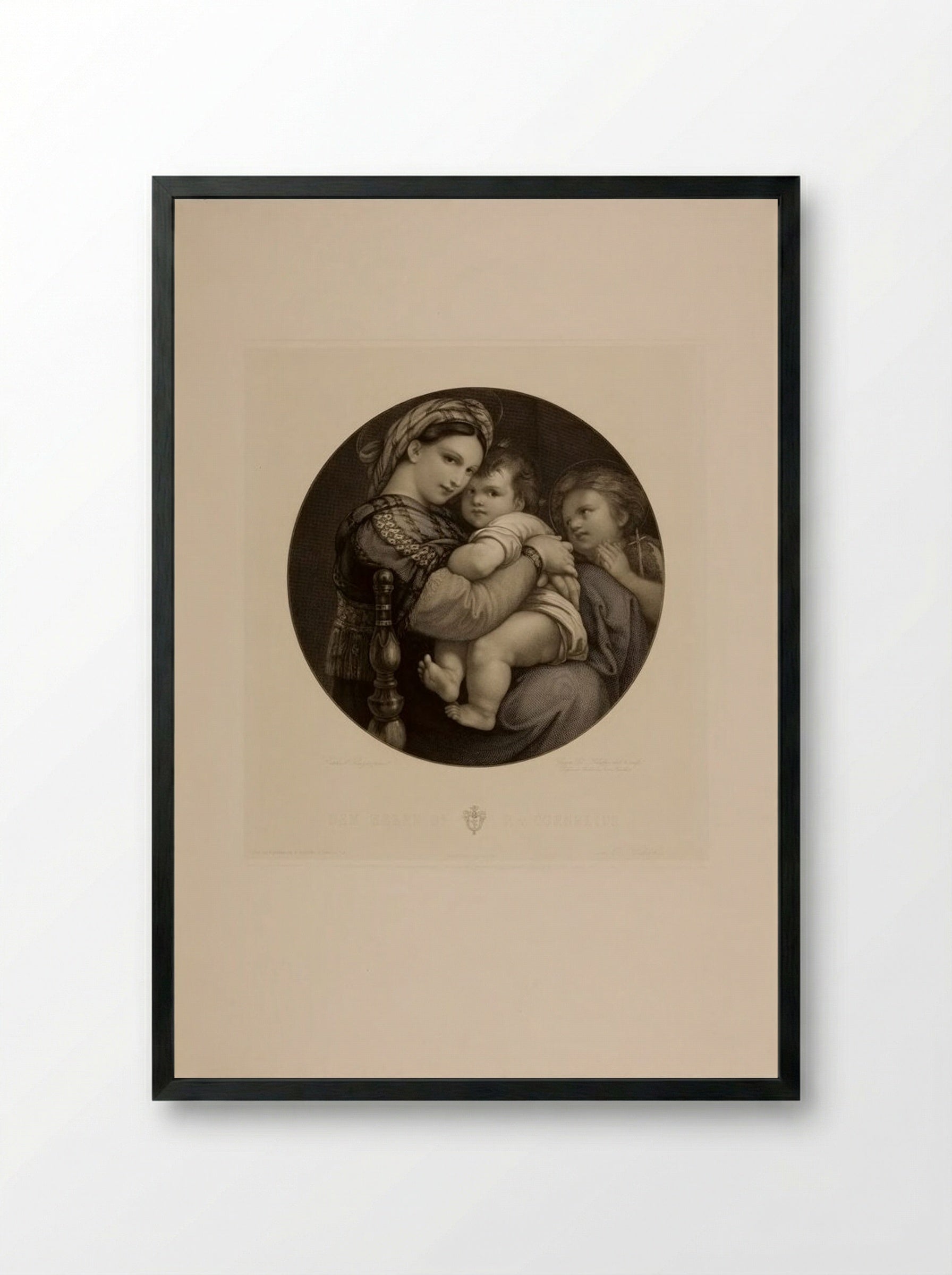 Madonna of the Chair - Eugen Eduard Schäffer - Framed Print Black