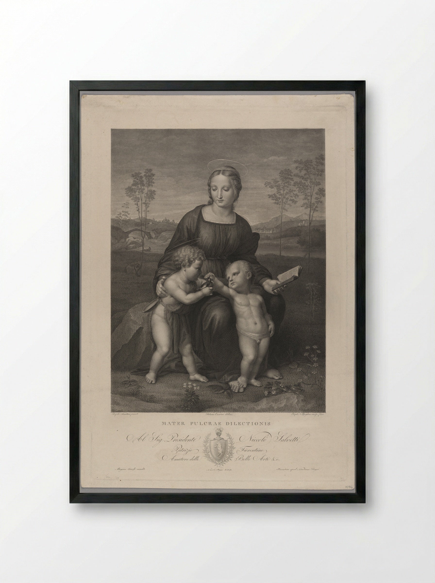 Madonna of the Goldfinch - Raphael Morghen - Framed Print Black