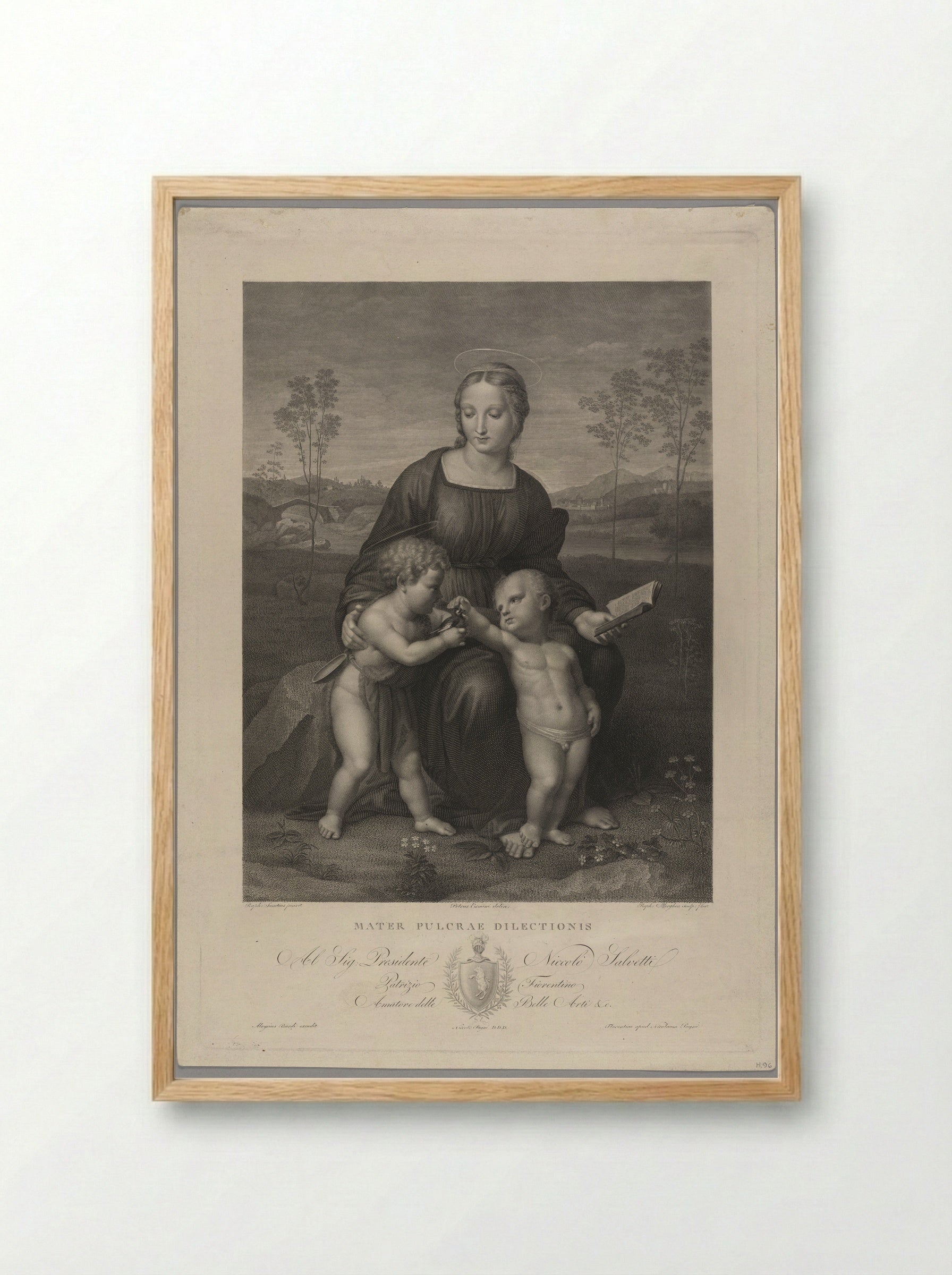 Madonna of the Goldfinch - Raphael Morghen - Framed Print Wood