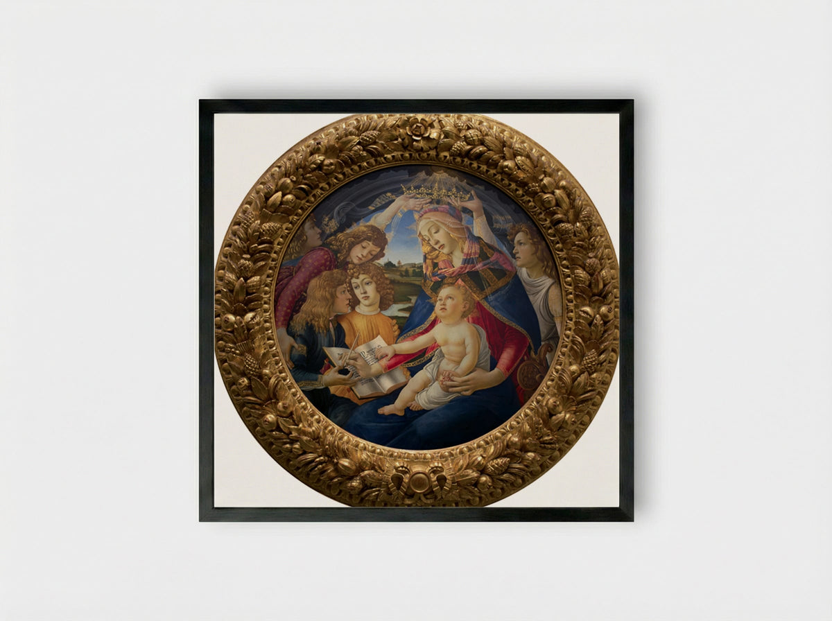 Madonna of the Magnificat - Sandro Botticelli - Framed Print Black