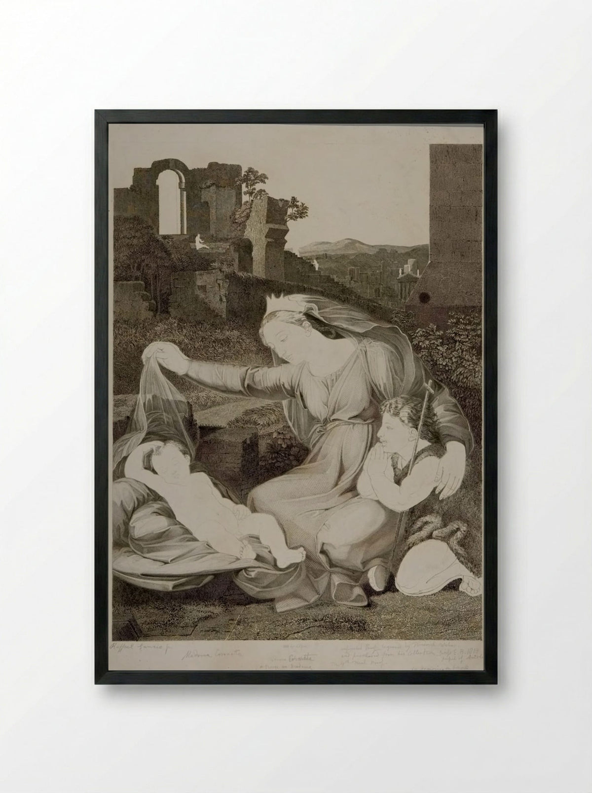 Madonna of the Veil - Friedrich Weber - Framed Print Black