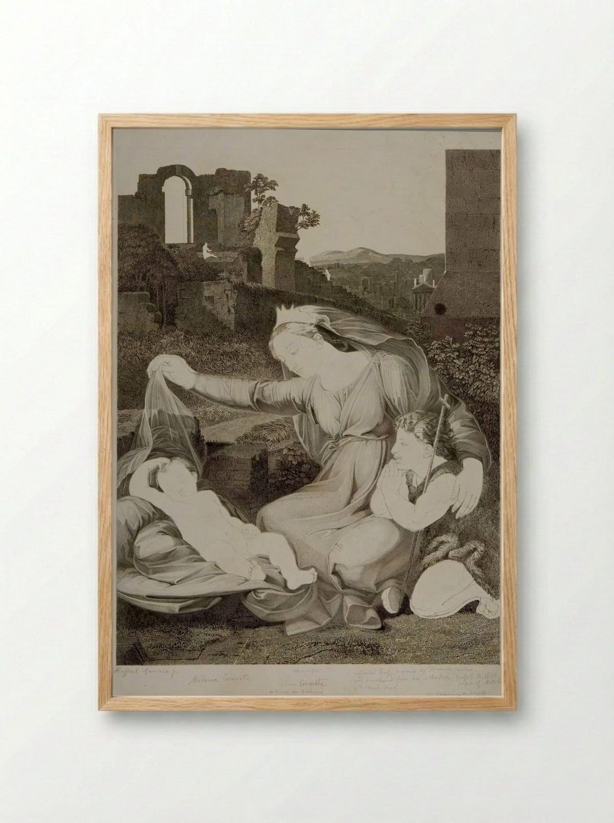 Madonna of the Veil - Friedrich Weber - Framed Print Wood