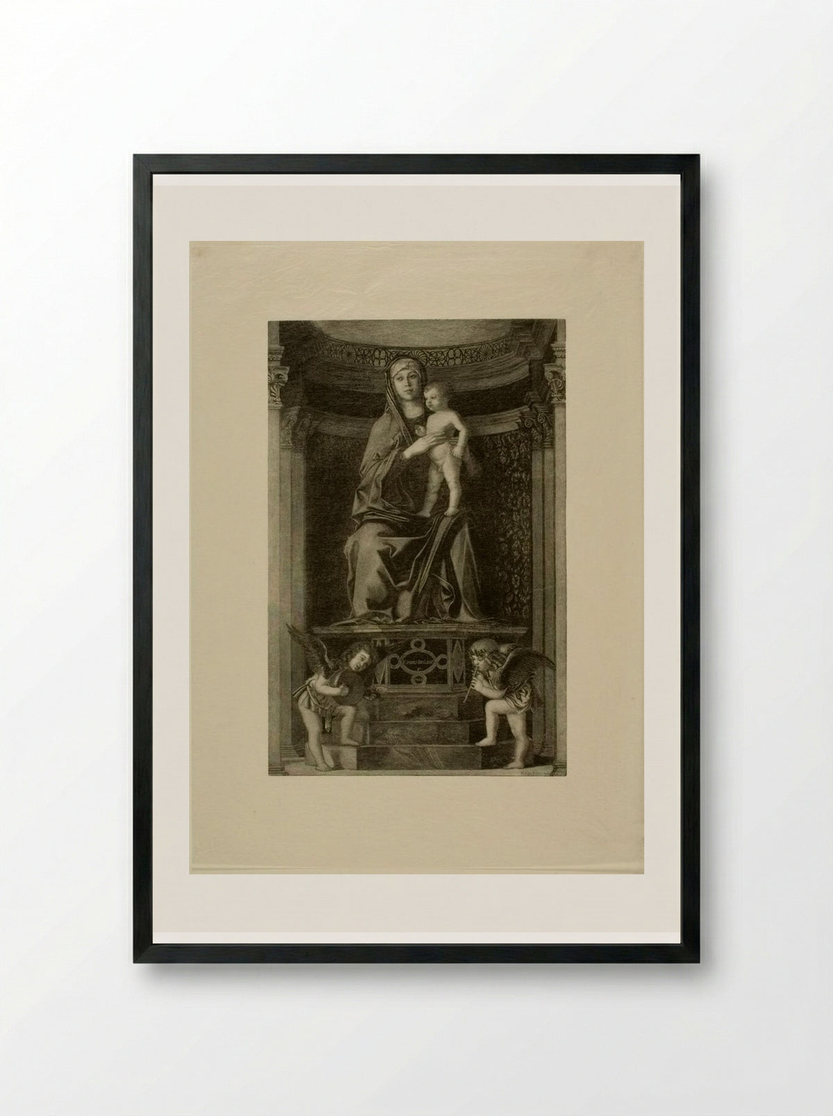 Madonna with Musical Angels - Timothy Cole - Framed Print Black