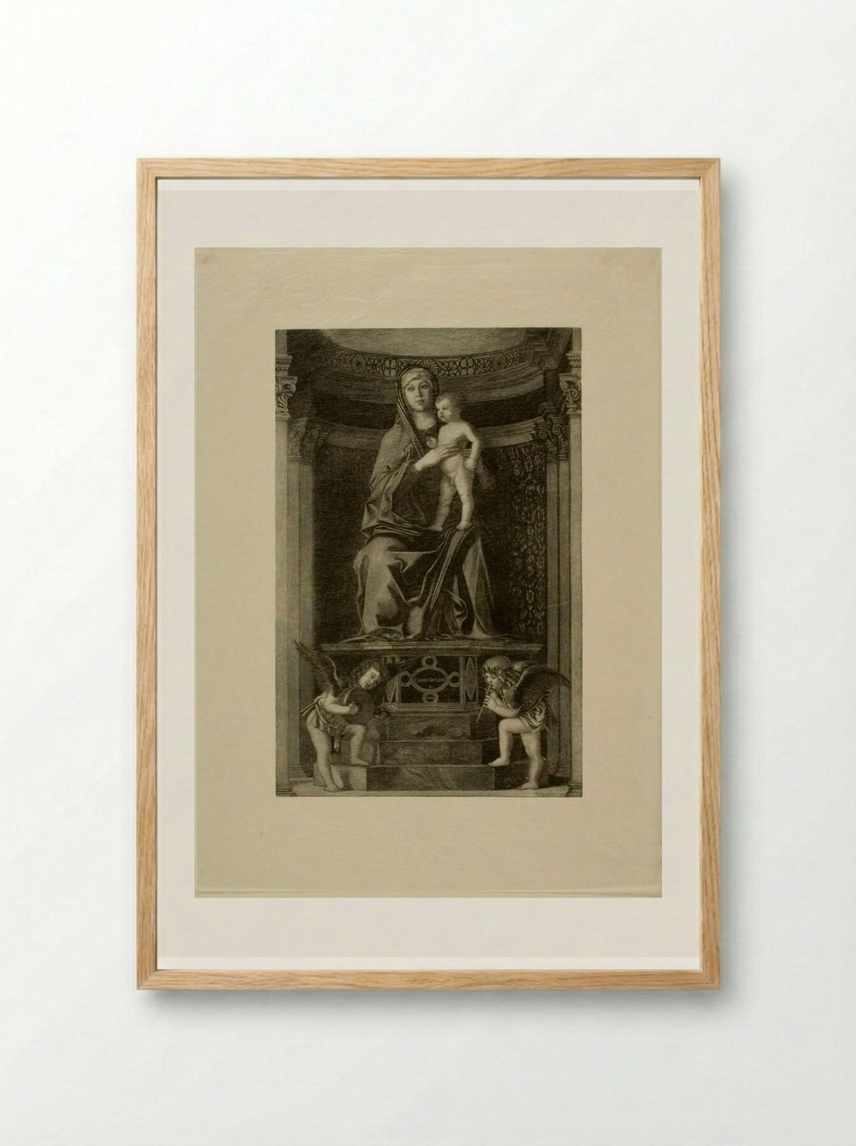 Madonna with Musical Angels - Timothy Cole - Framed Print Wood
