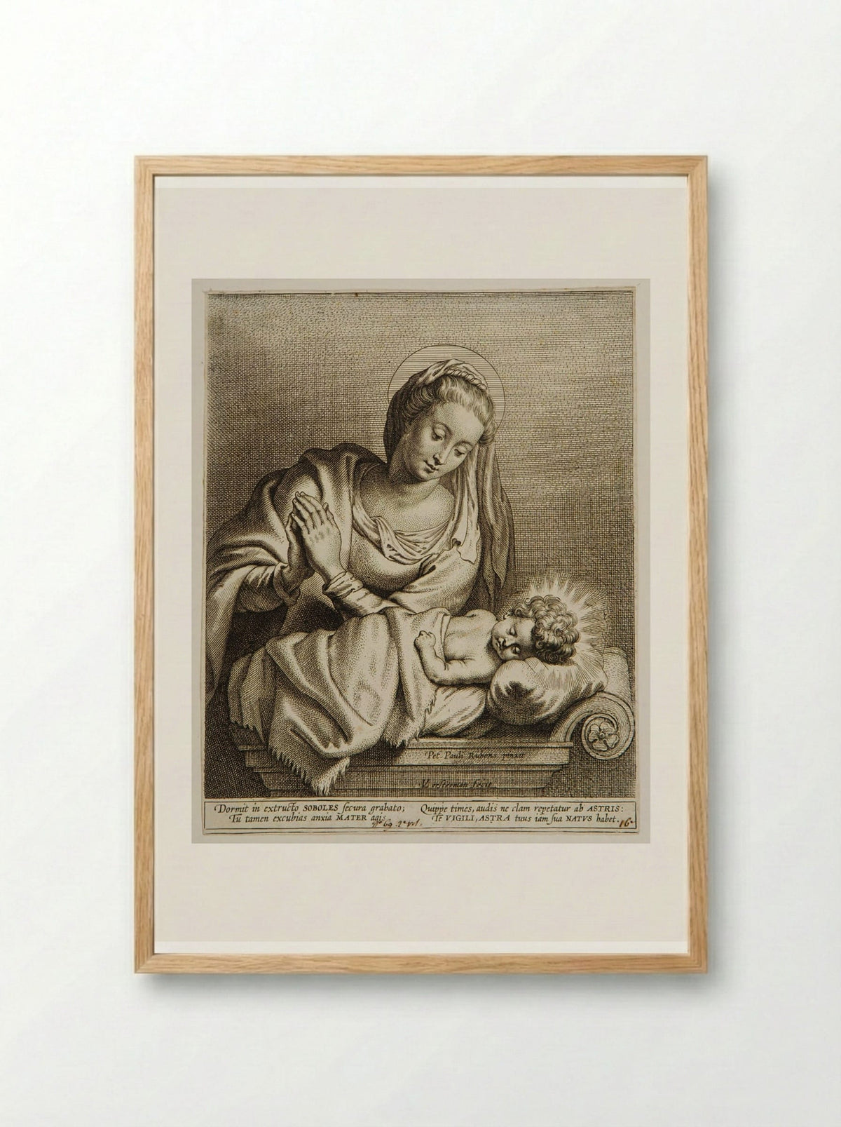 Madonna with Sleeping Child - Lucas Vorsterman I - Framed Print Wood