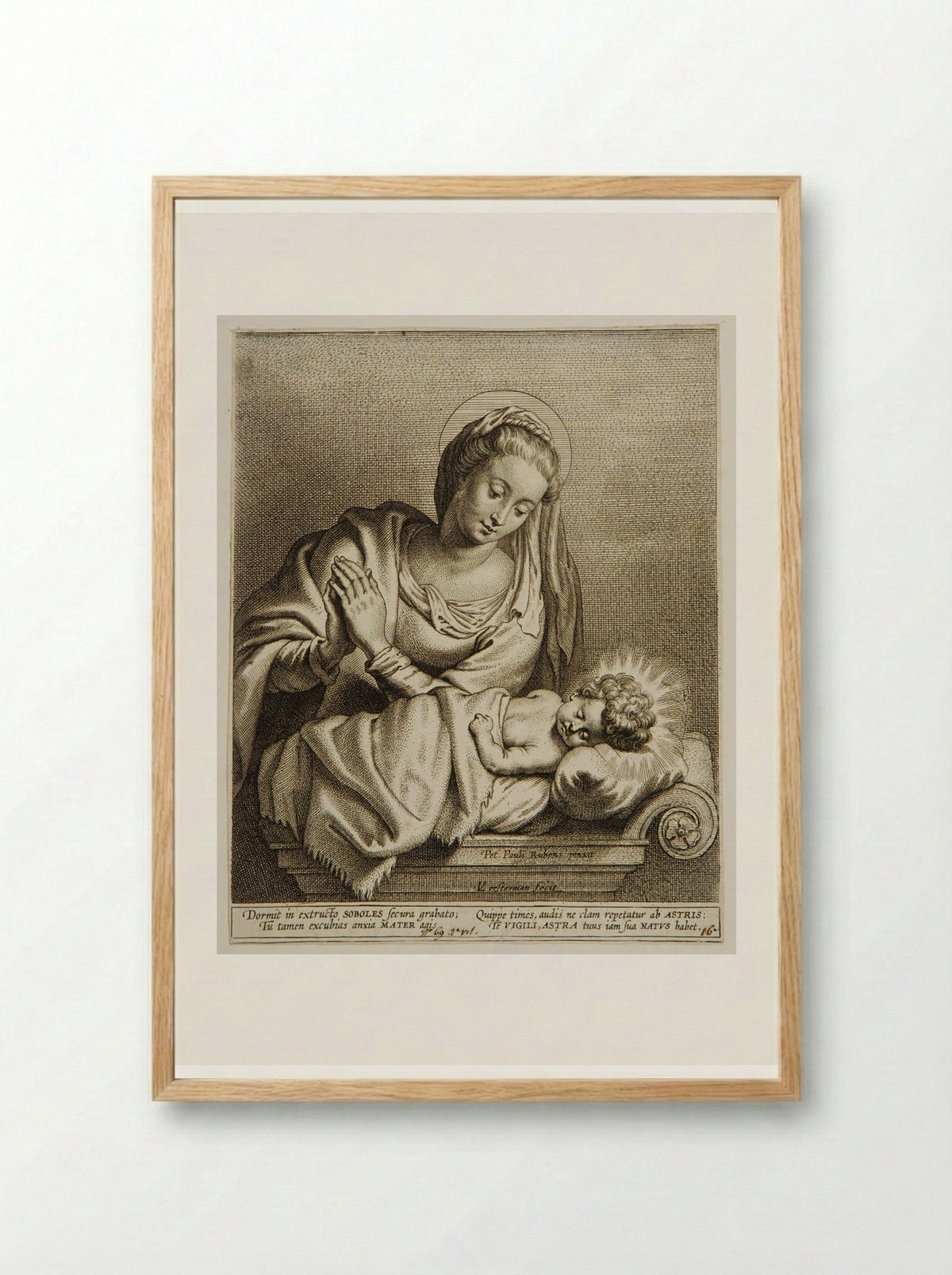 Madonna with Sleeping Child - Lucas Vorsterman I - Framed Print Wood