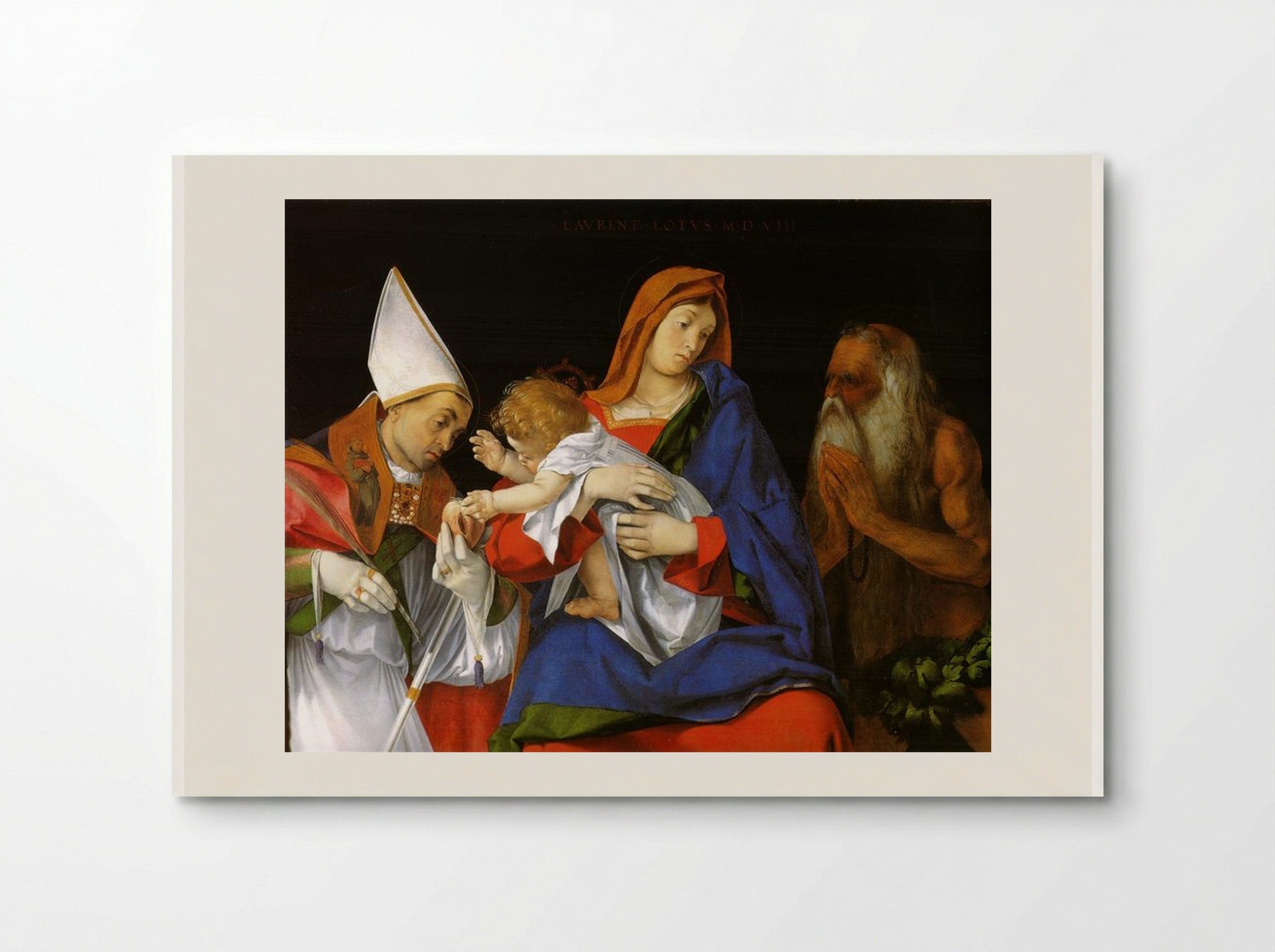 Madonna with a Bishop and St. Onuphrius - Lorenzo Lotto - Poster