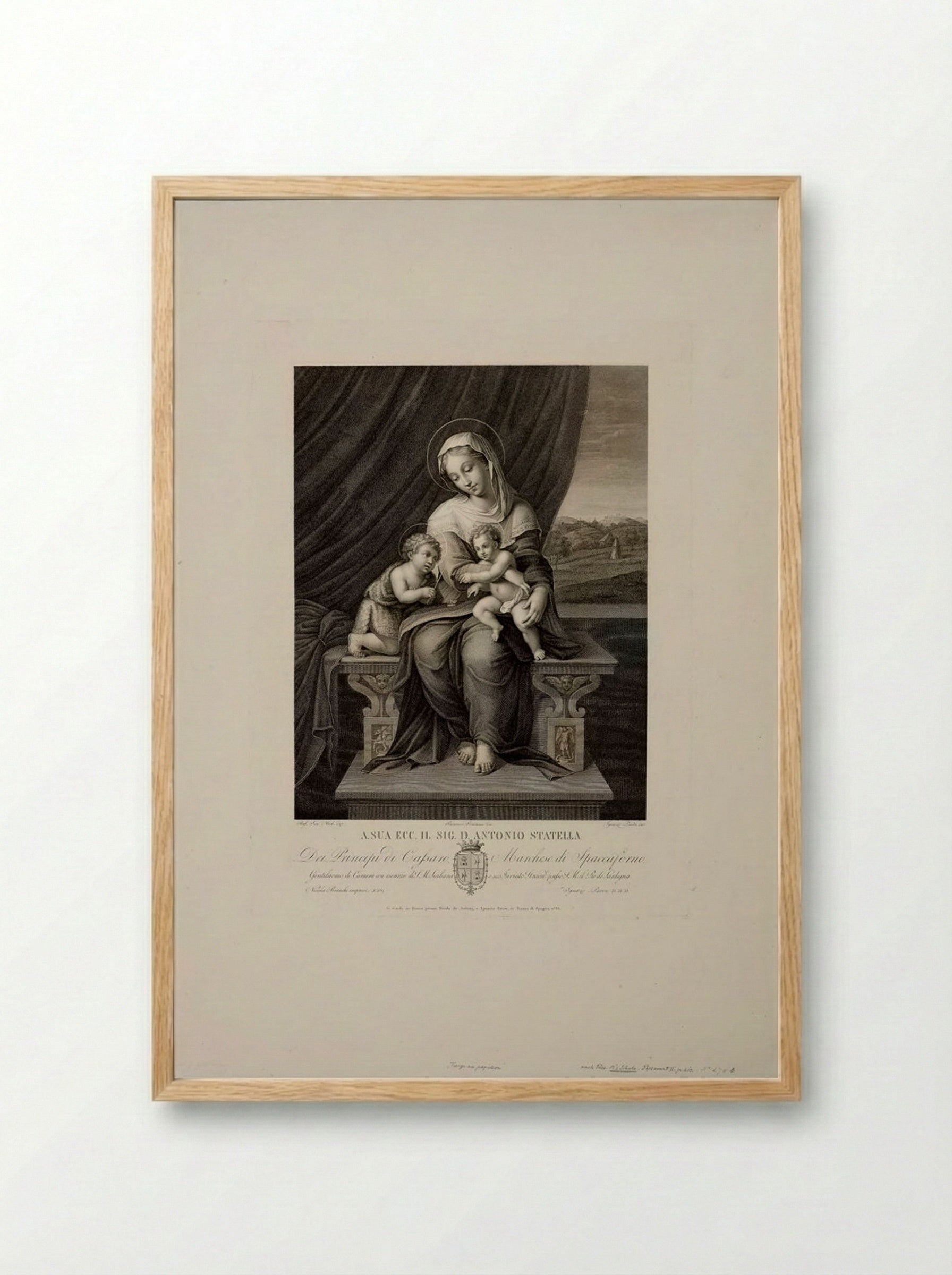 Madonna with the Butterfly - Ignazio Pavon - Framed Print Wood