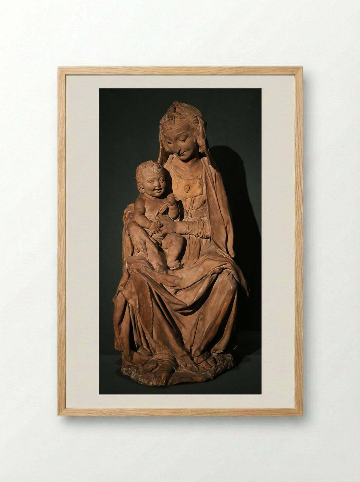 Madonna with the Laughing Child - Leonardo da Vinci - Framed Print Wood