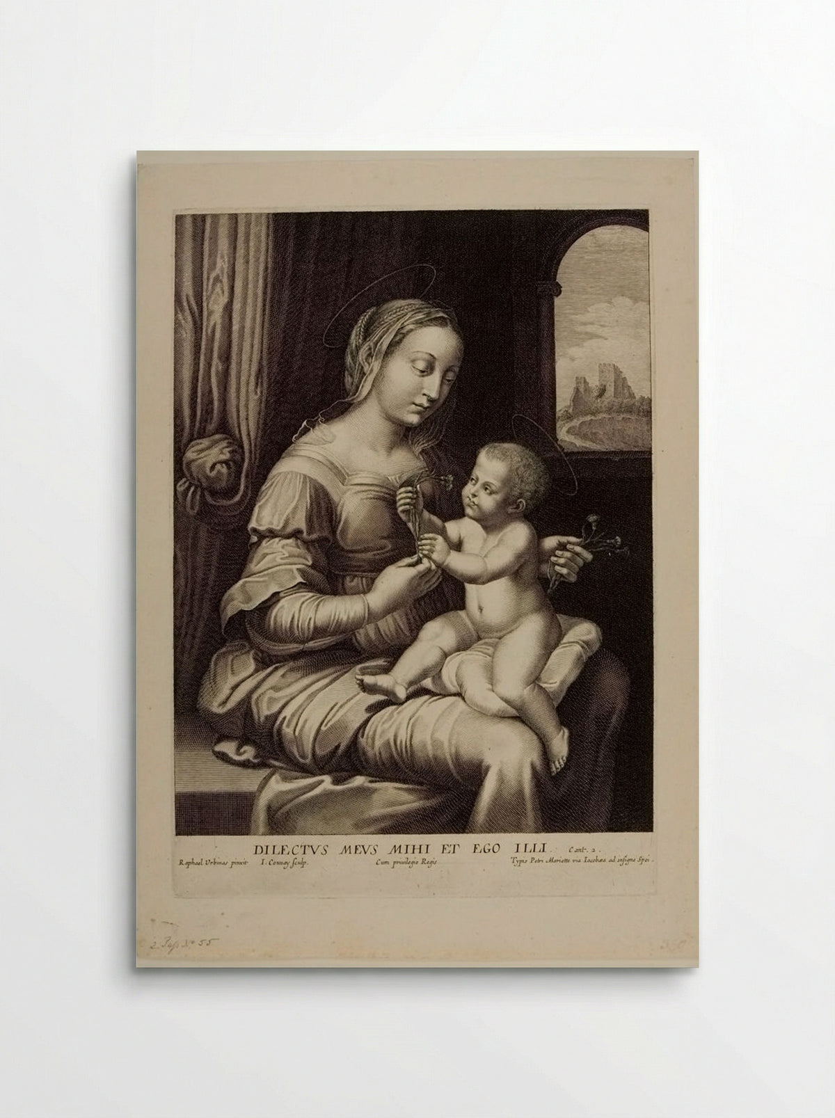 Madonna with the Pink - Jean Couvay - Poster
