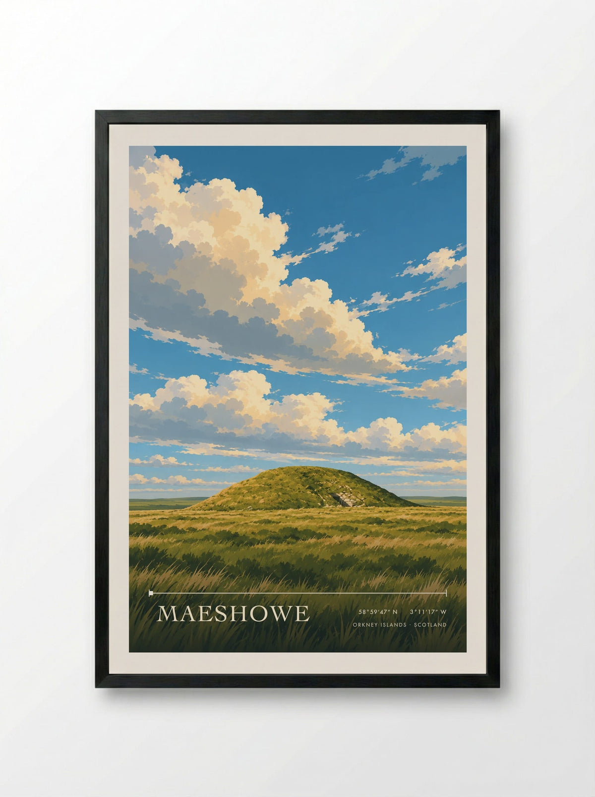 Maeshowe, Orkney Islands | Travel Poster - Framed Print Black