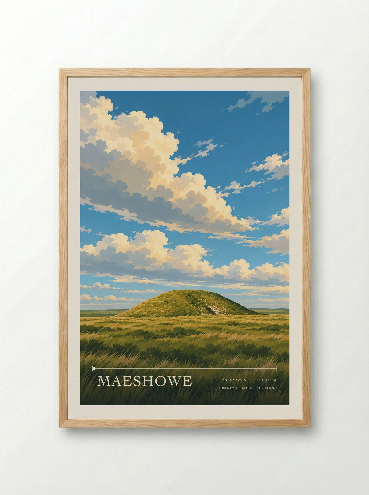 Maeshowe, Orkney Islands | Travel Poster - Framed Print Wood
