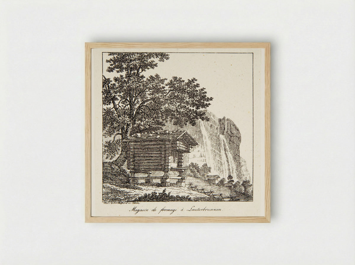 Magasin de fromage à Lauterbrunnen - P. Ellmer - Framed Print Wood