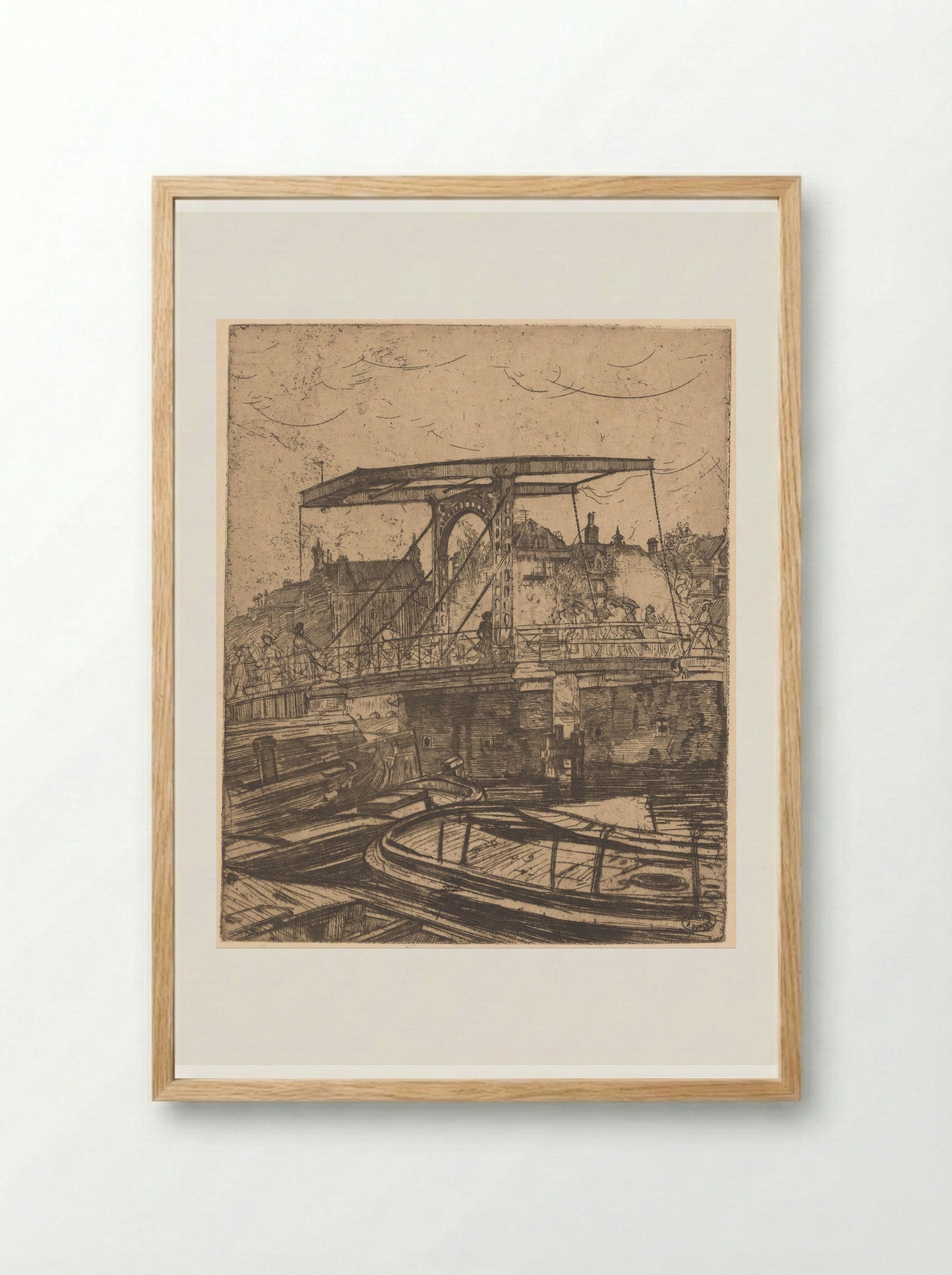 Magere Brug in Amsterdam - Pieter Dupont - Framed Print Wood