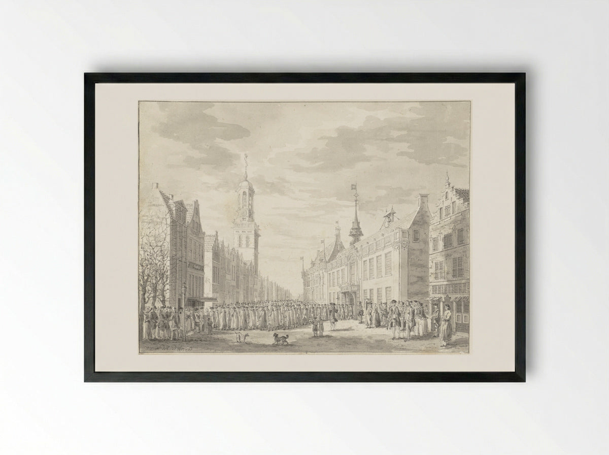 Magistraat van Kampen onderweg naar de keurpredikatie - Willem Writs - Framed Print Black