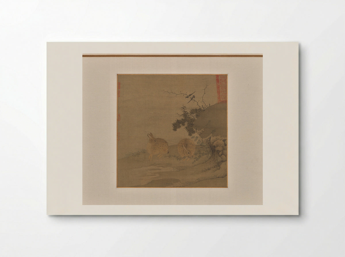 Magpies and Wild Rabbits - Li Yong - Poster