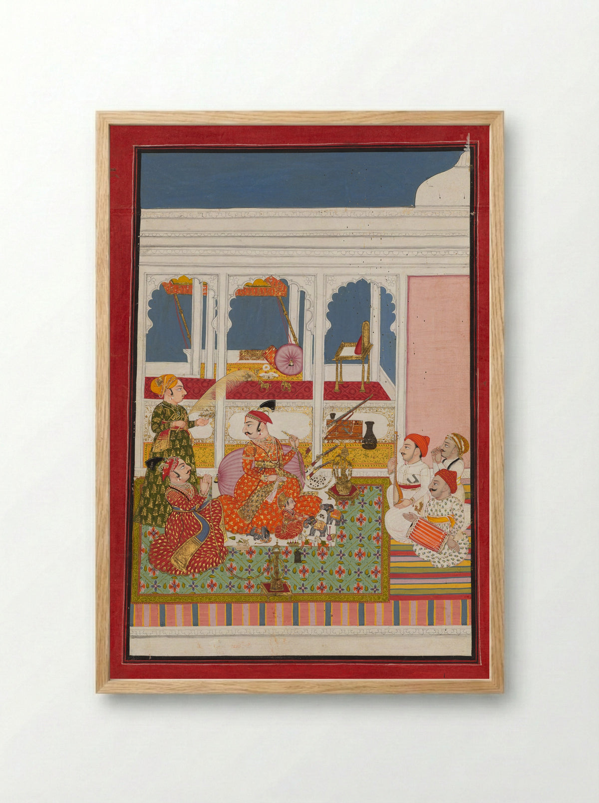 Maharaja Baghji with Courtiers and His Infant Son - Ala Bagas - Framed Print Wood