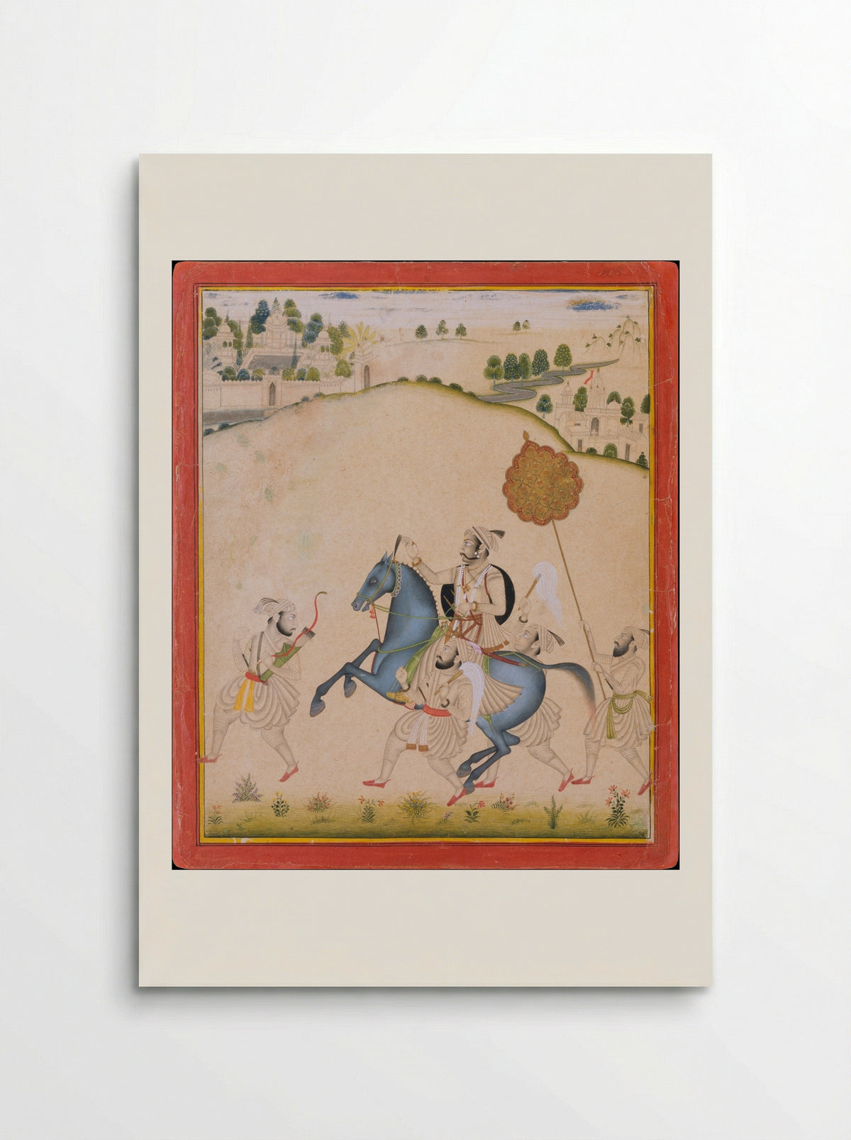 Maharana Amar Singh II Riding a Jodhpur Horse - Stipple Master - Poster