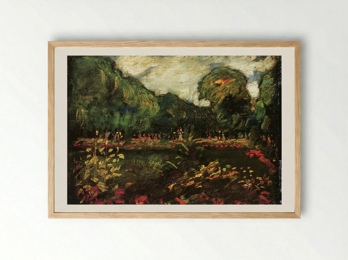 Main Entrance, Luxembourg Garden, Paris - George Luks - Framed Print Wood