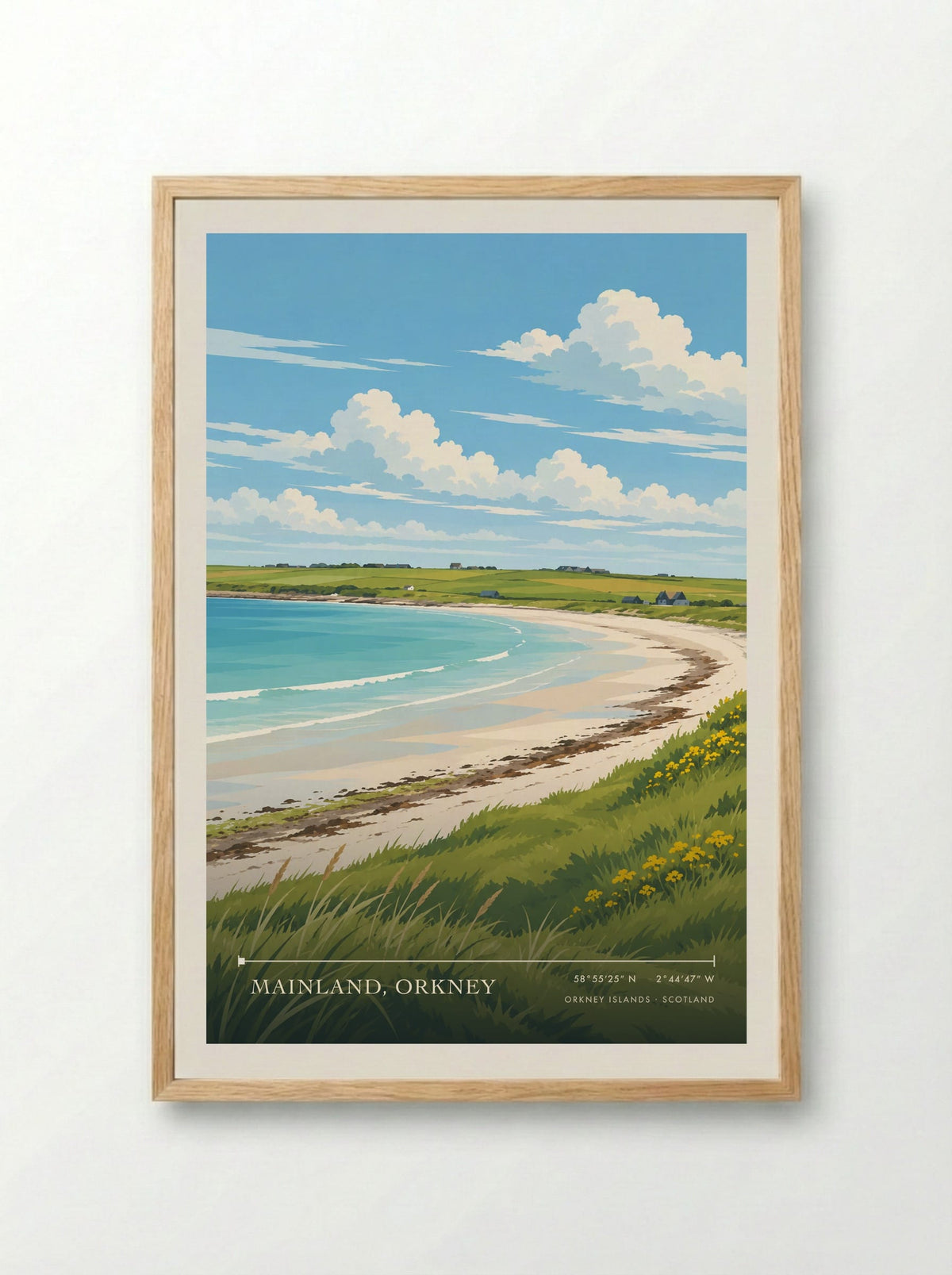 Mainland, Orkney, Orkney Islands | Travel Poster - Framed Print Wood