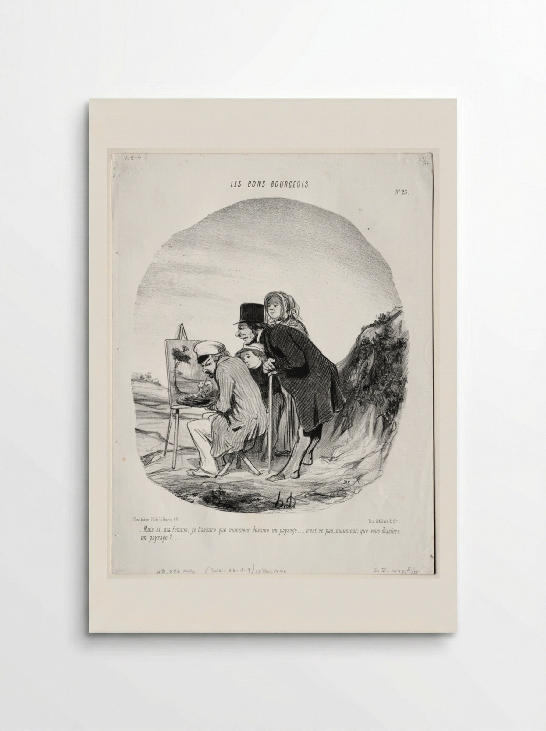 Mais si, ma femme, je t'assure que monsieur dessine un paysage... - Honoré Daumier - Poster