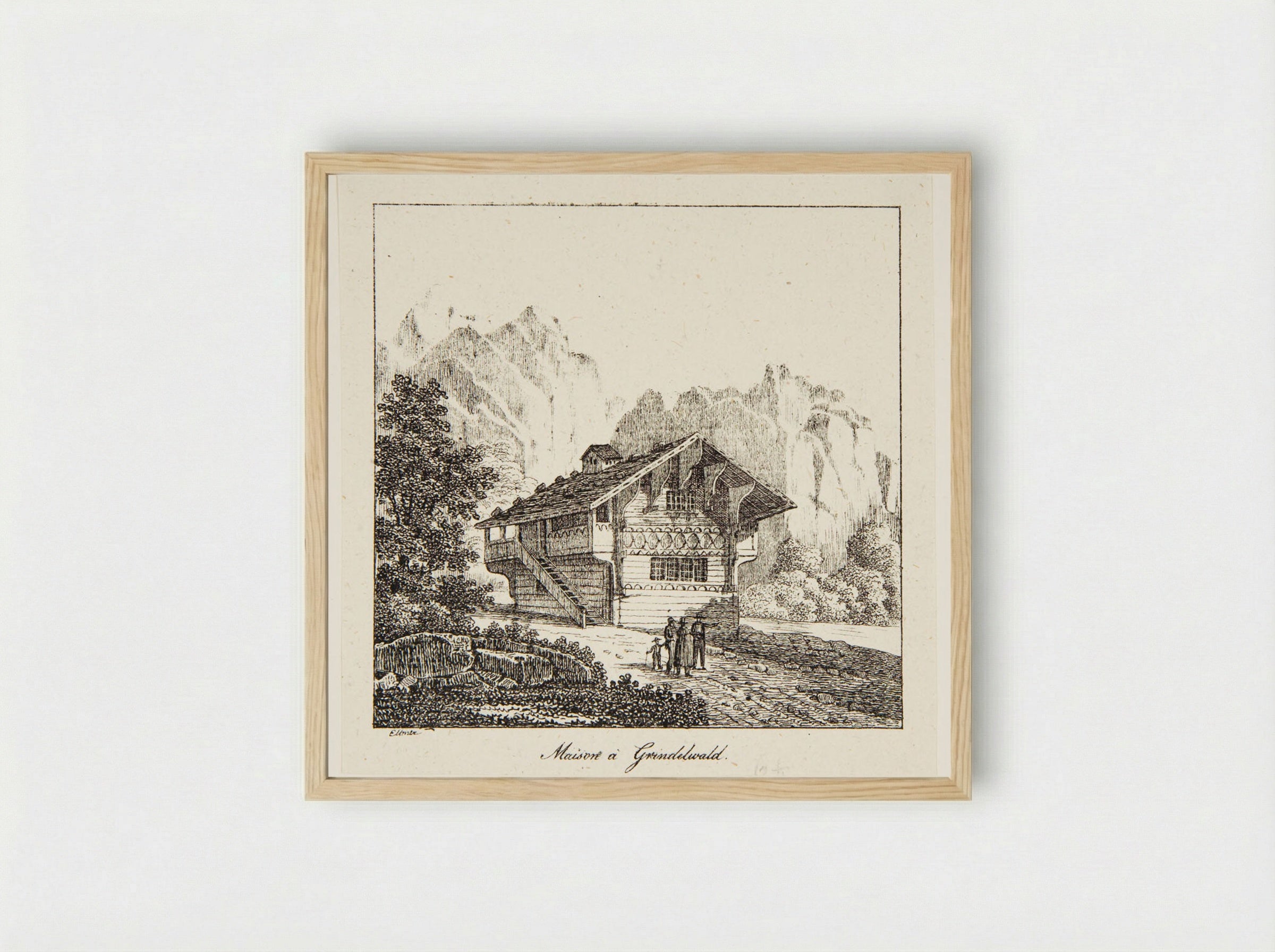 Maison à Grindelwald - P. Ellmer - Framed Print Wood