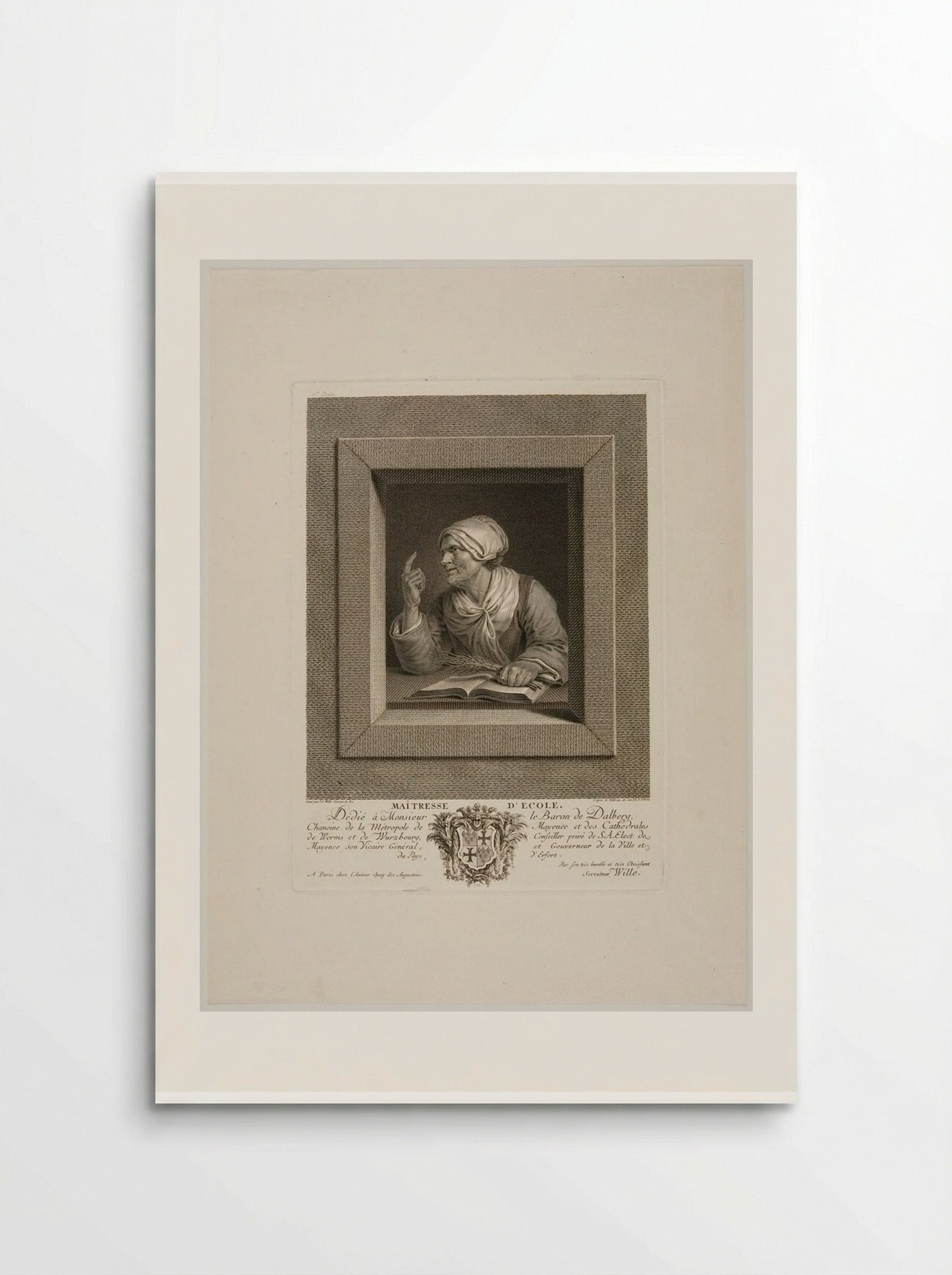 Maitresse d'Ecole (The Schoolmistress) - Johann Georg Wille - Poster