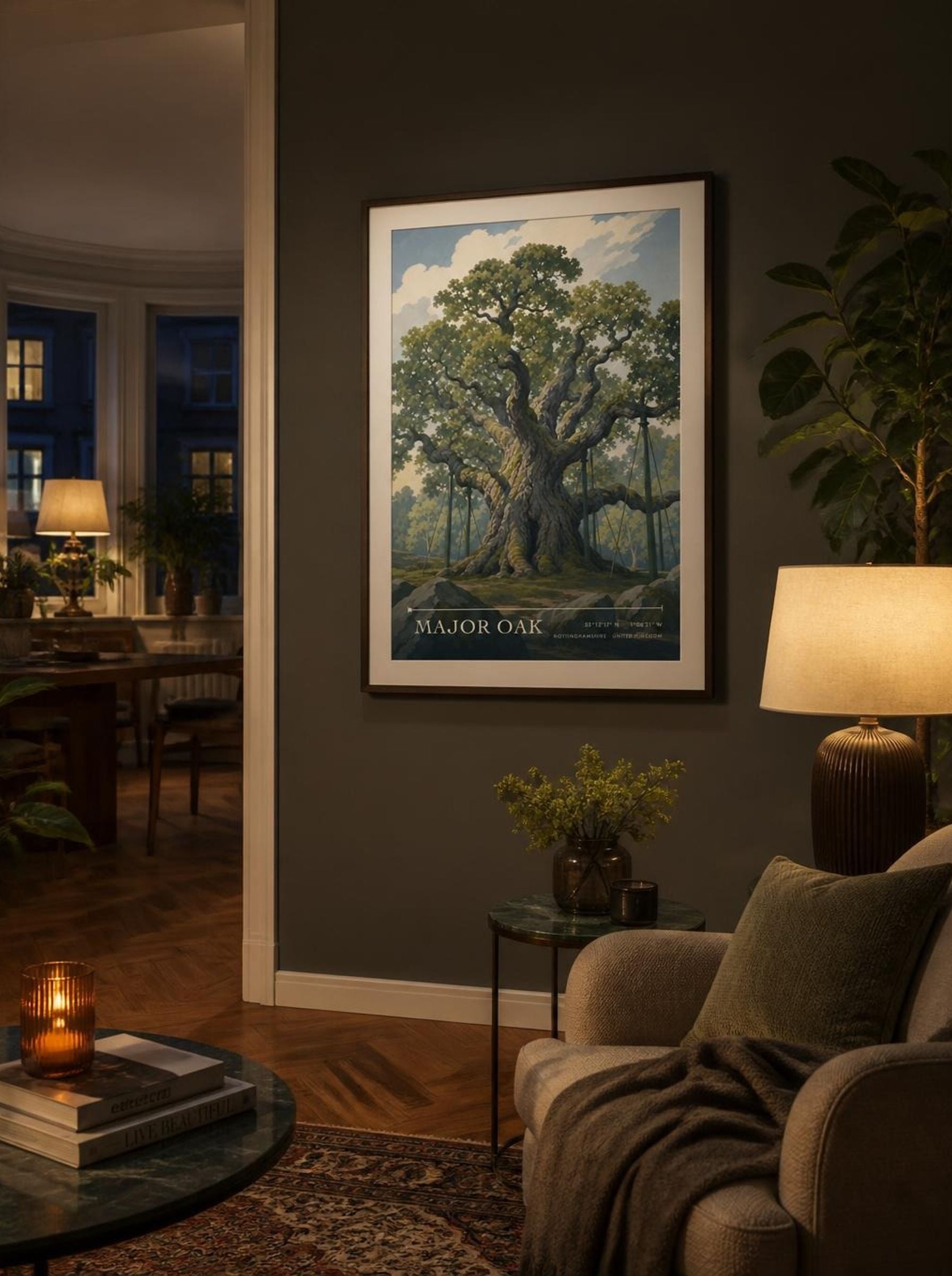 Major Oak Nottinghamshire United Kingdom Travel Poster - Lifestyle