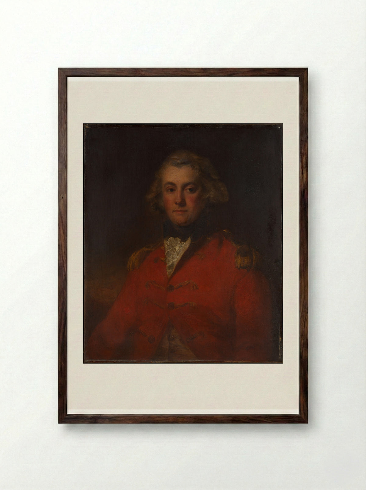 Major Thomas Pechell - John Hoppner - Framed Print Dark Wood