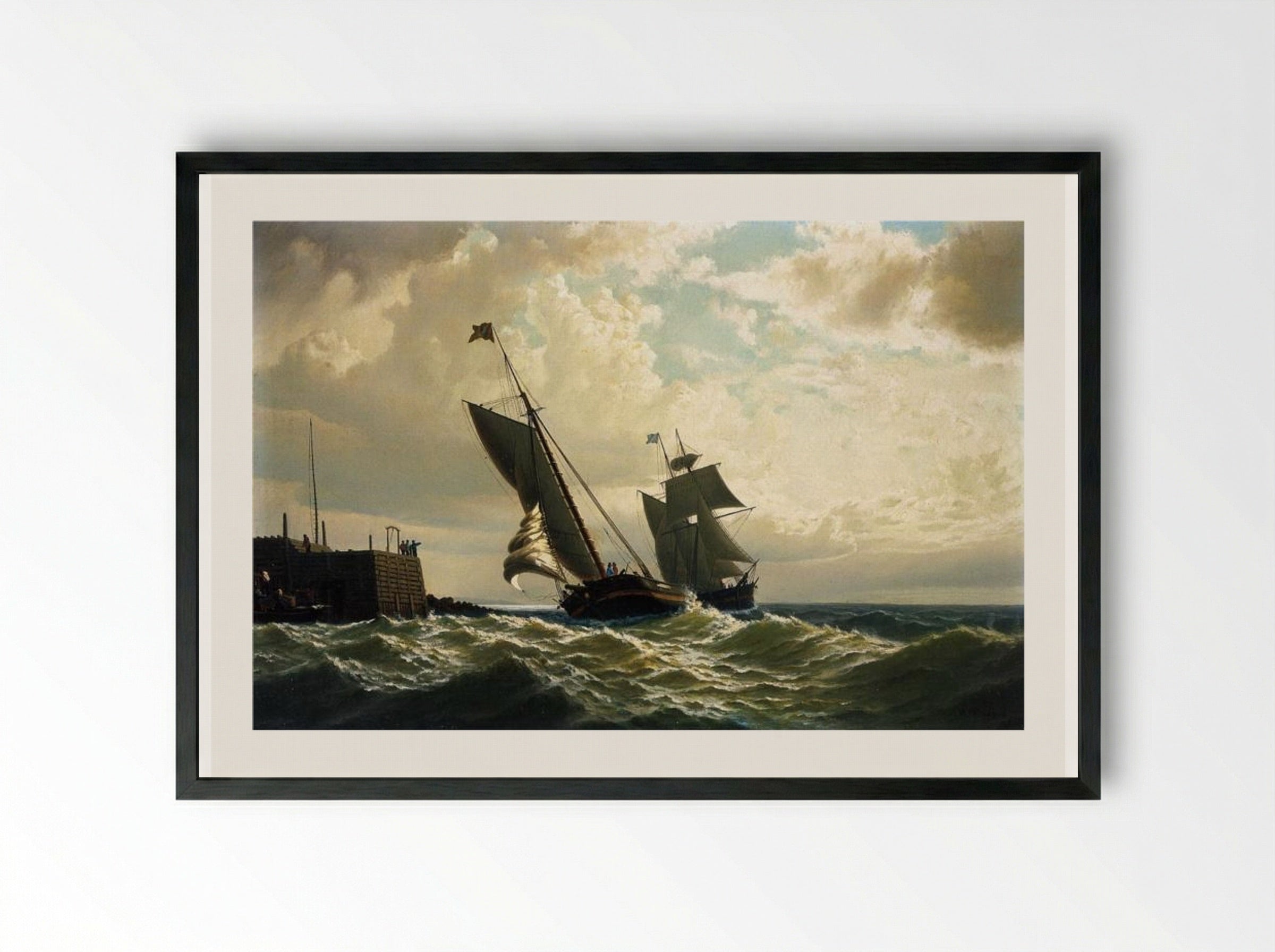 Making Harbor - William Bradford - Framed Print Black