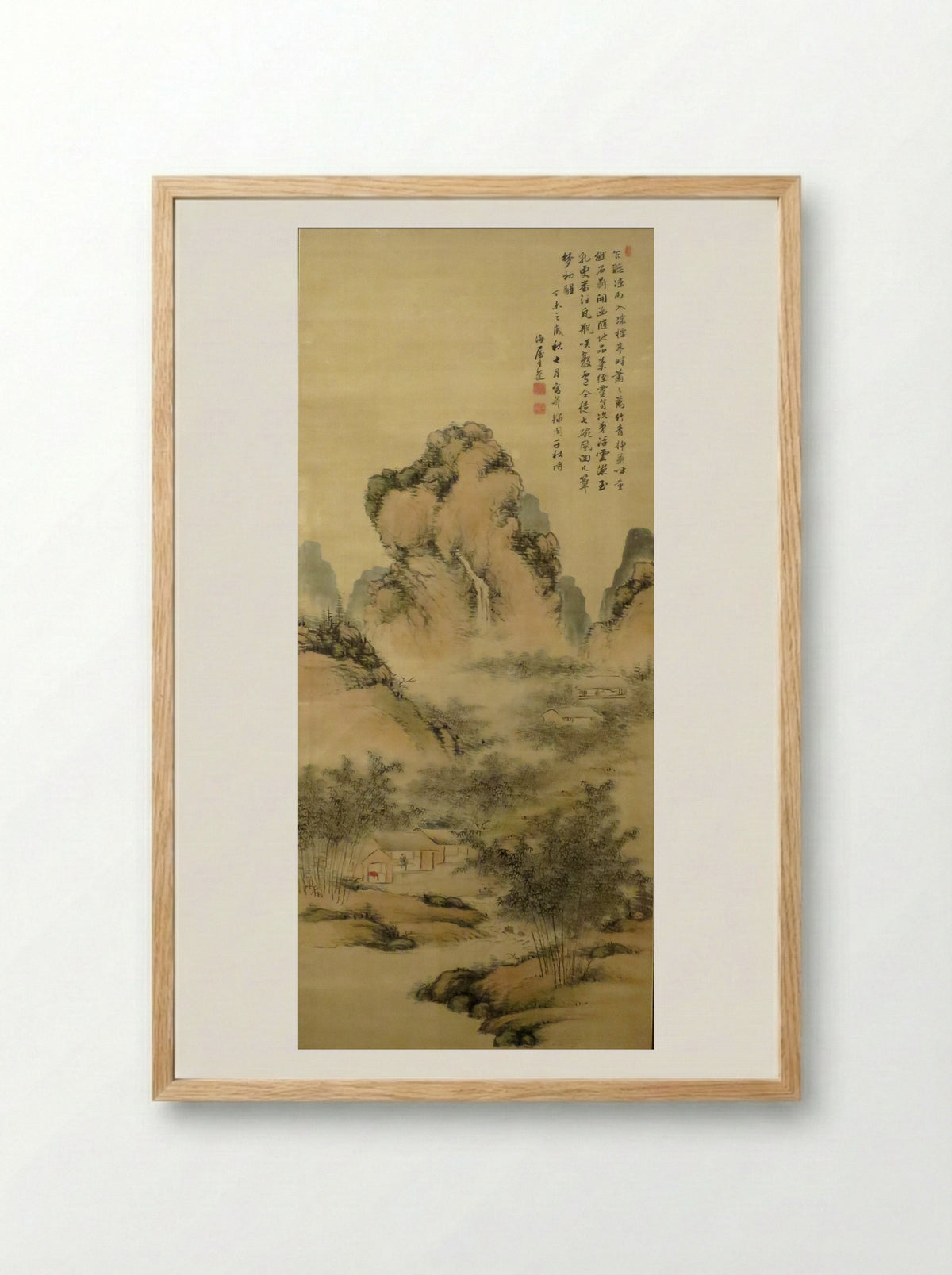 Making Sencha by a Bamboo Grove and Stream - Nukina Kaioku - Framed Print Wood