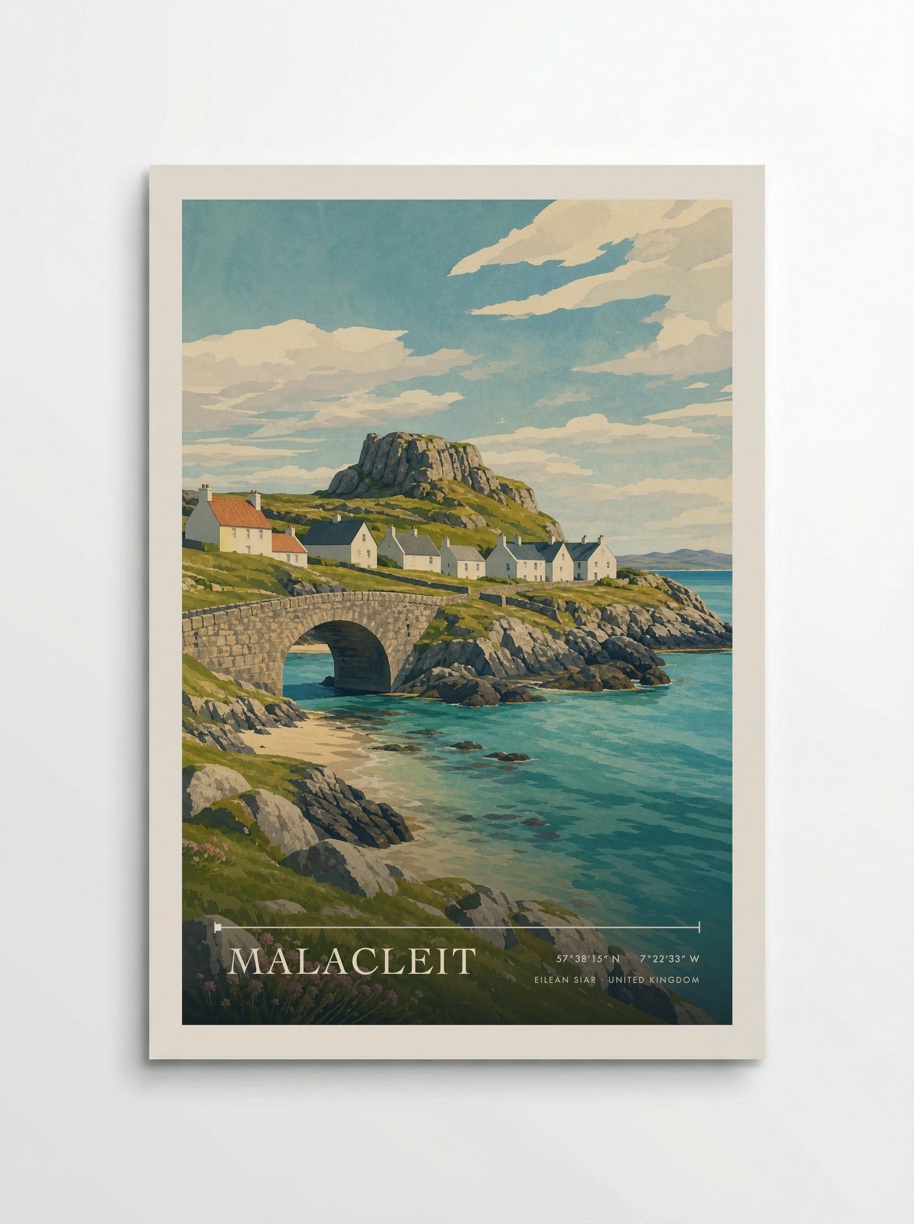 Malacleit Eilean Siar United Kingdom Travel Poster - Poster