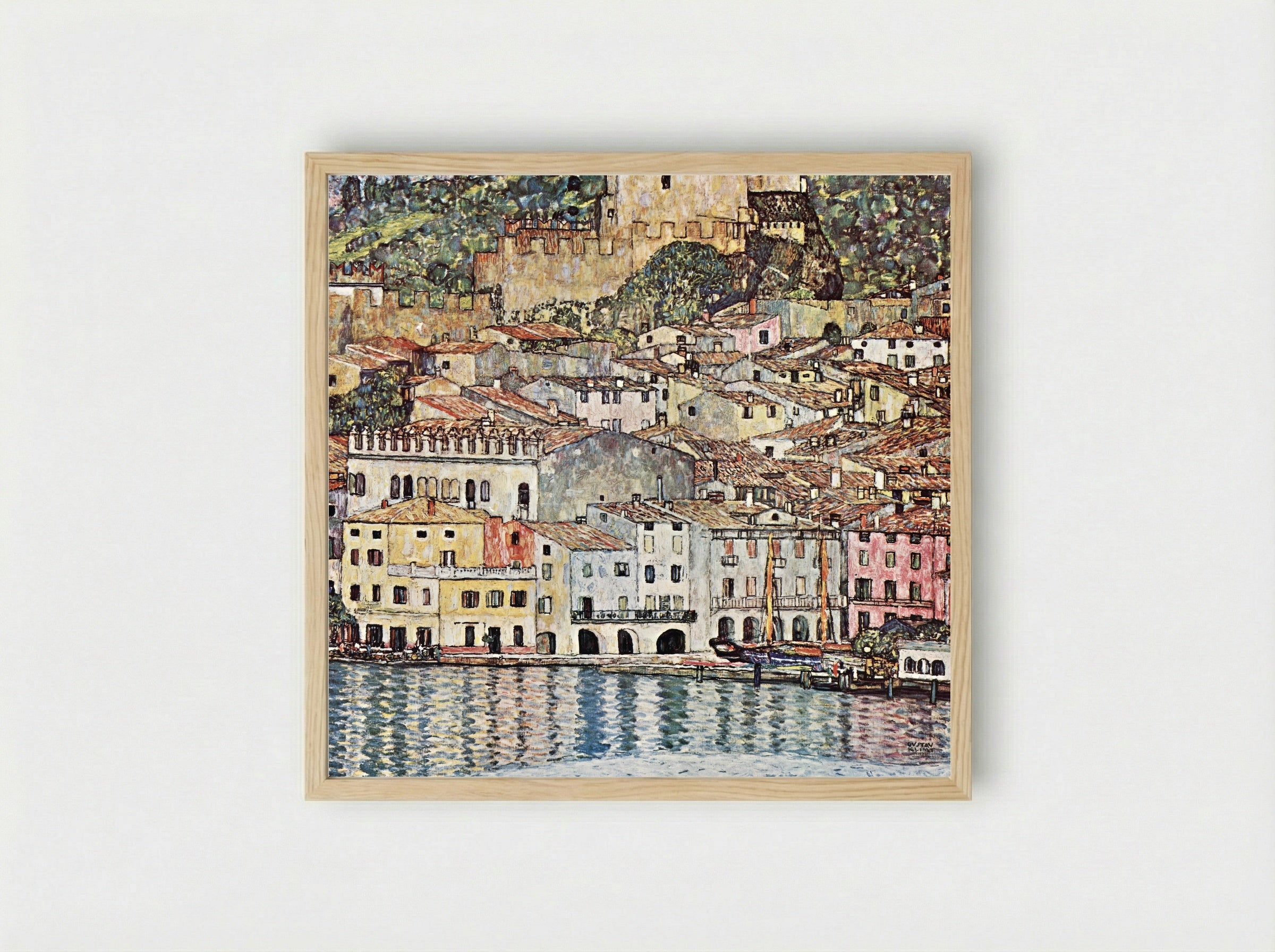Malcesine on Lake Garda - Gustav Klimt - Framed Print Wood