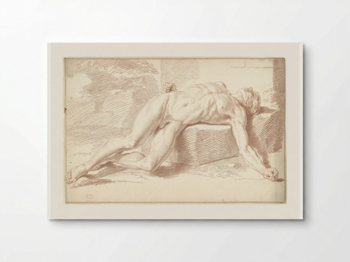 Male Nude Lying on His Back - Louis Fabritius Dubourg - Poster
