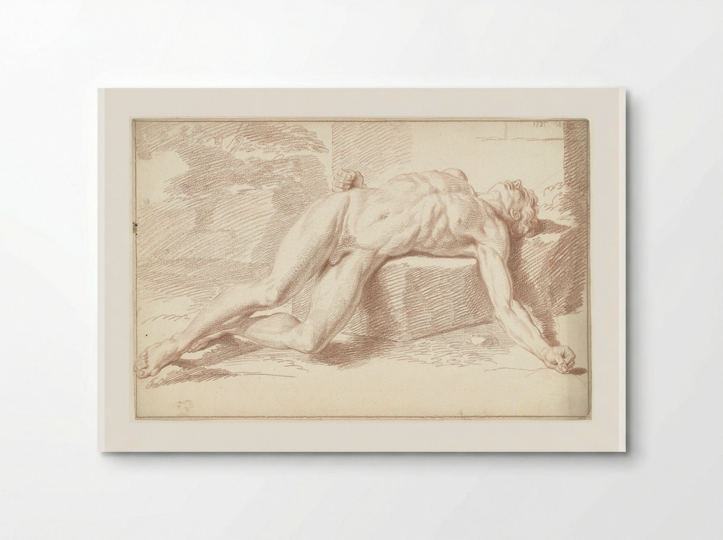 Male Nude Lying on His Back - Louis Fabritius Dubourg - Poster