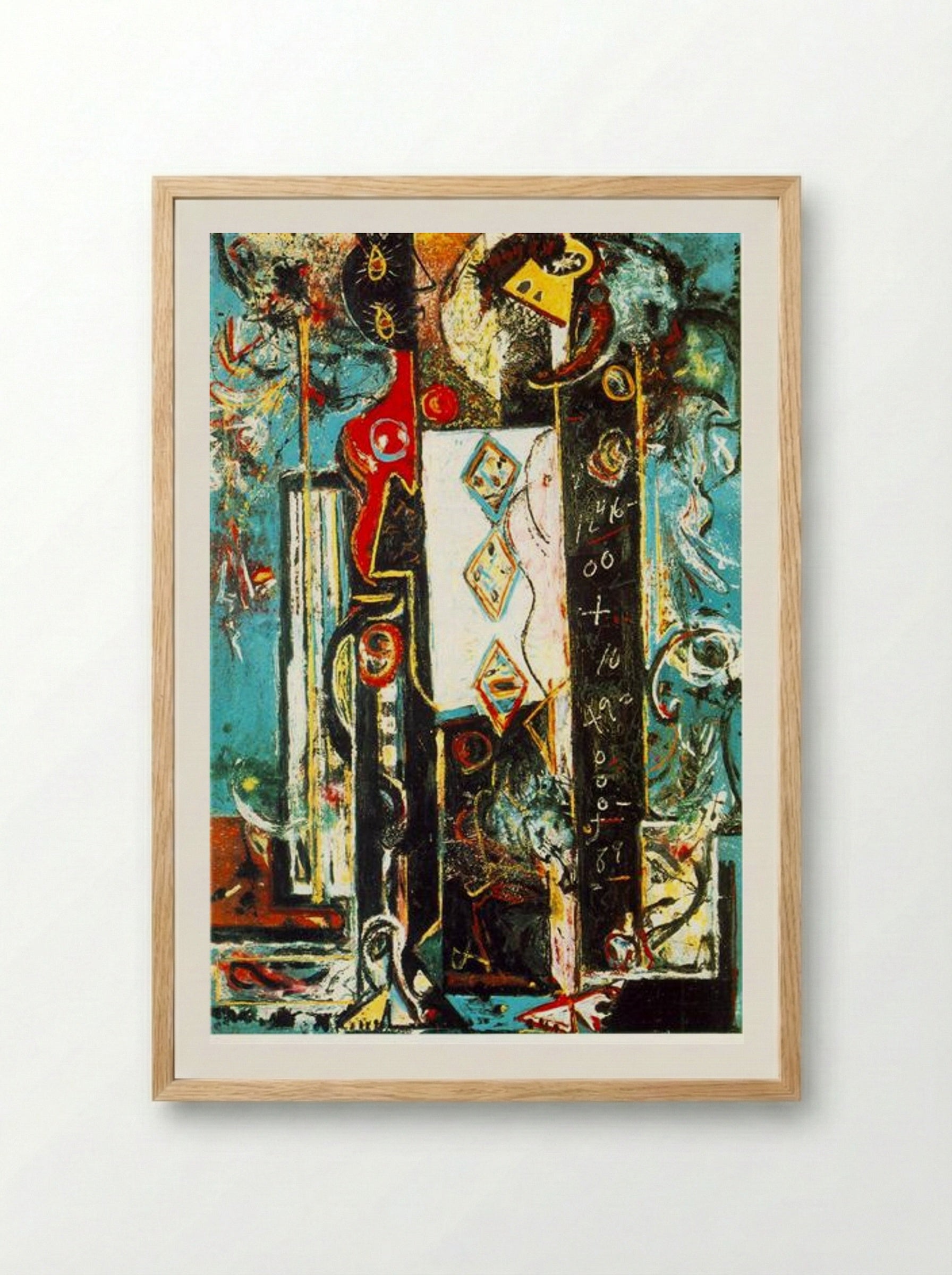 Male and Female - Jackson Pollock - Framed Print Wood