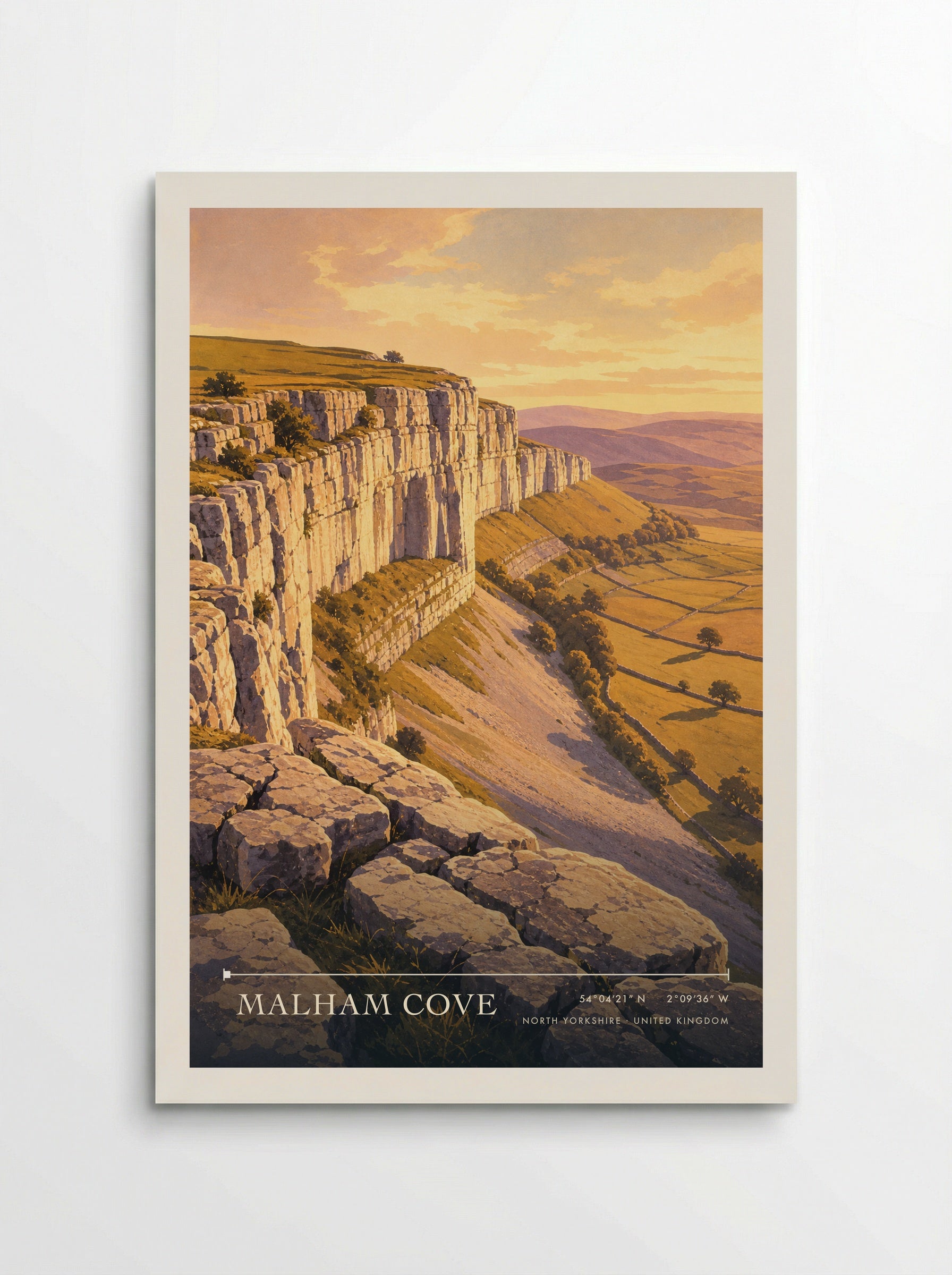 Malham Cove North Yorkshire United Kingdom Travel Poster - Poster