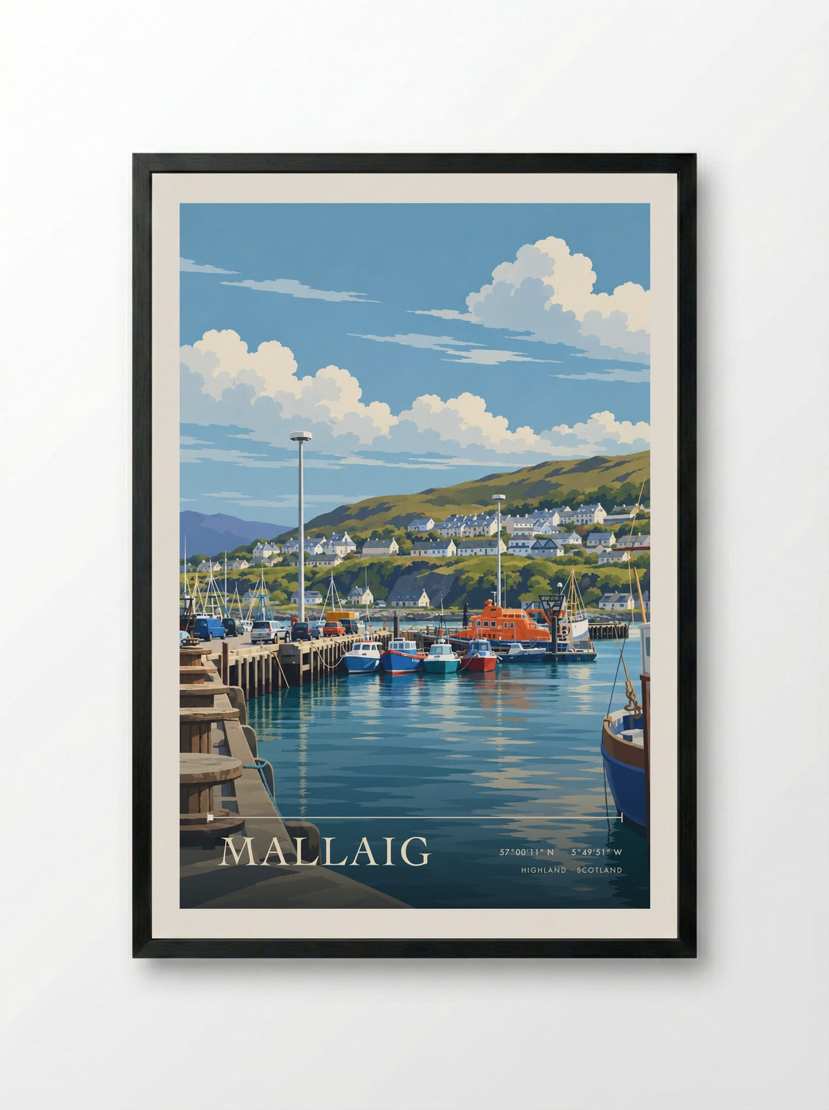Mallaig, Highland | Travel Poster - Framed Print Black