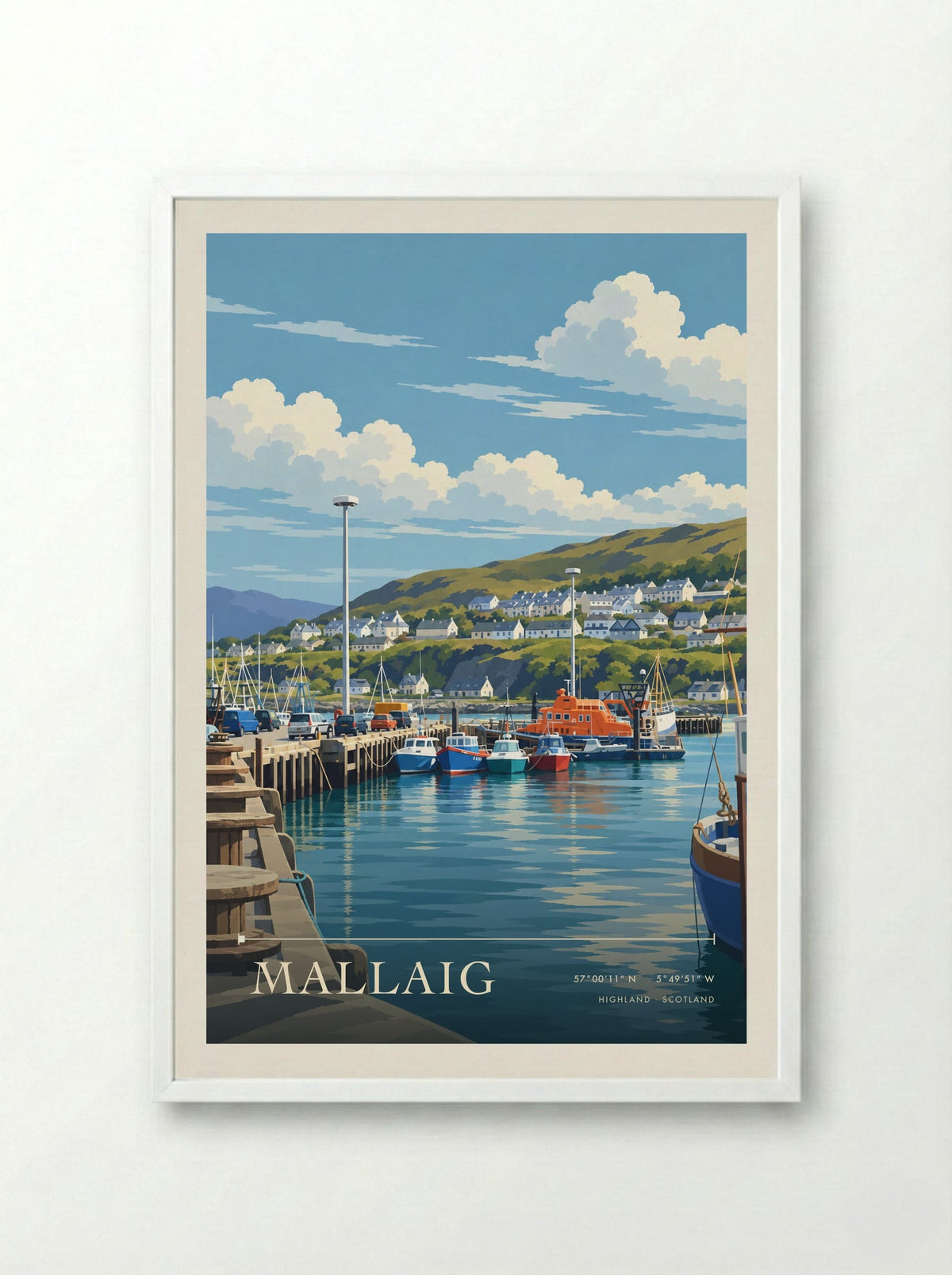 Mallaig, Highland | Travel Poster - Framed Print White