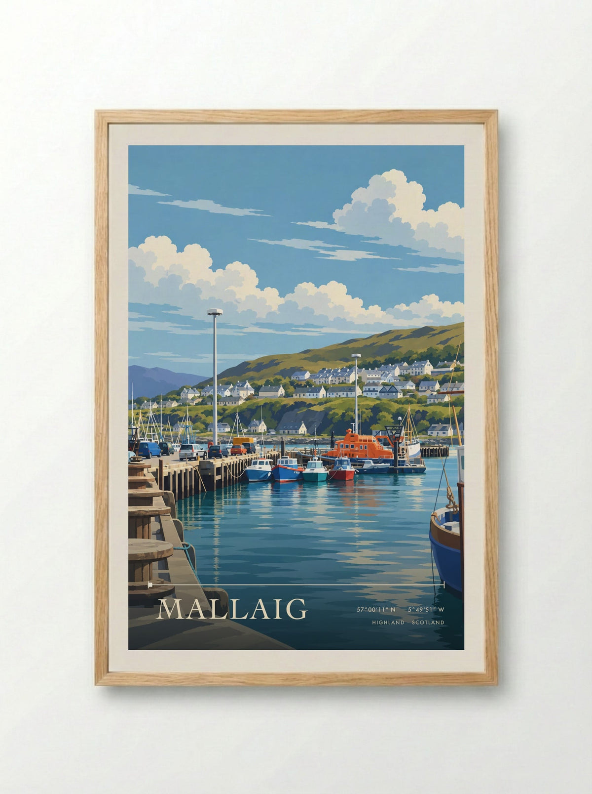 Mallaig, Highland | Travel Poster - Framed Print Wood