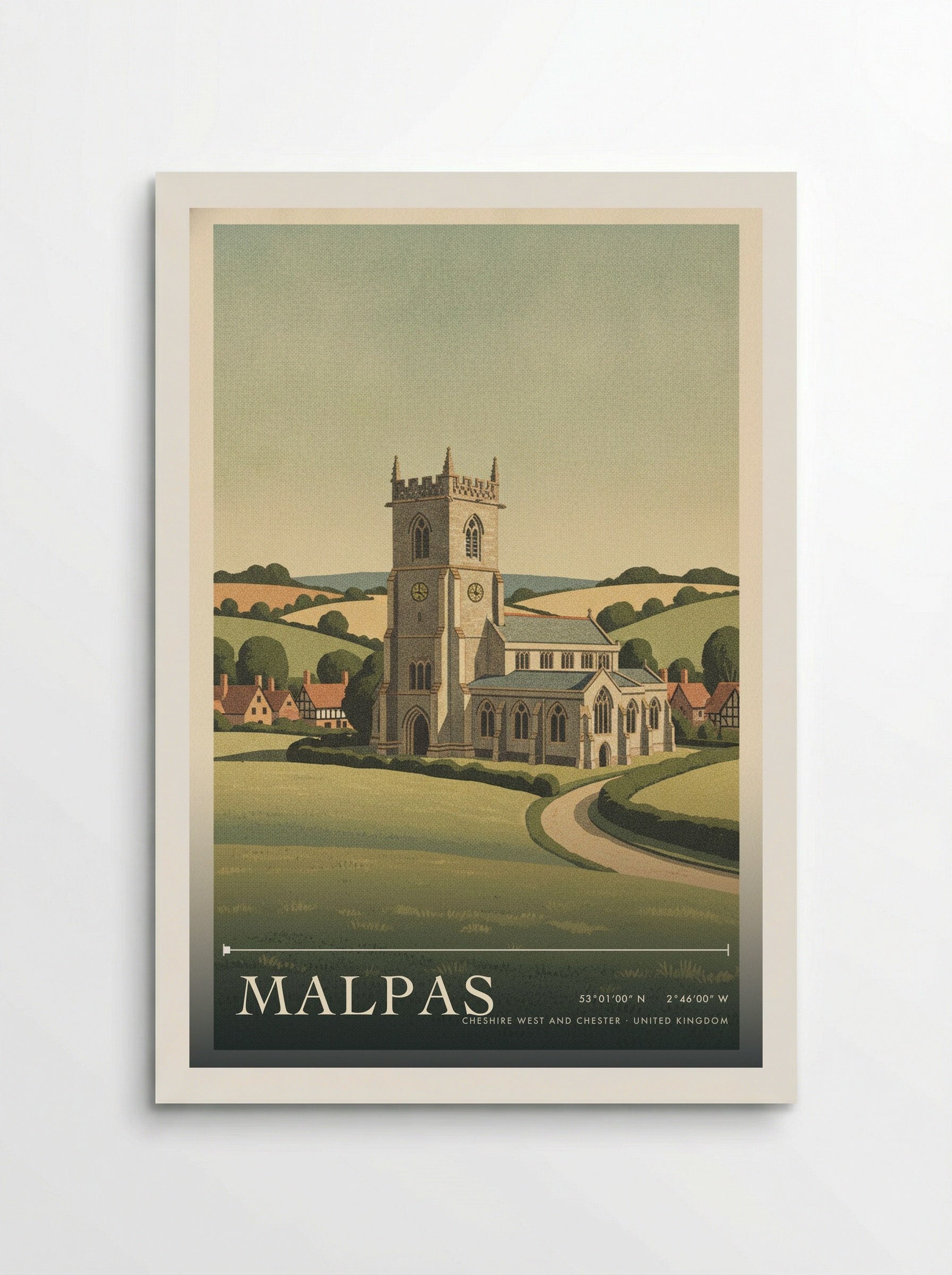 Malpas Cheshire West and Chester United Kingdom Travel Poster - Poster