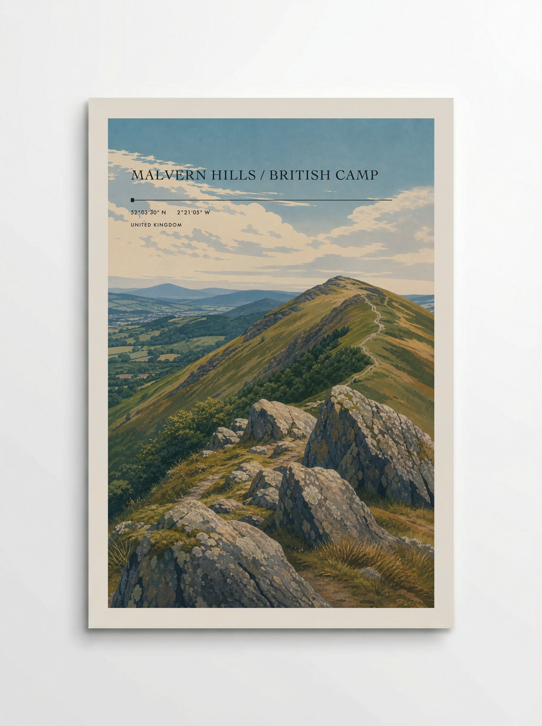Malvern Hills / British Camp United Kingdom Travel Poster - Poster