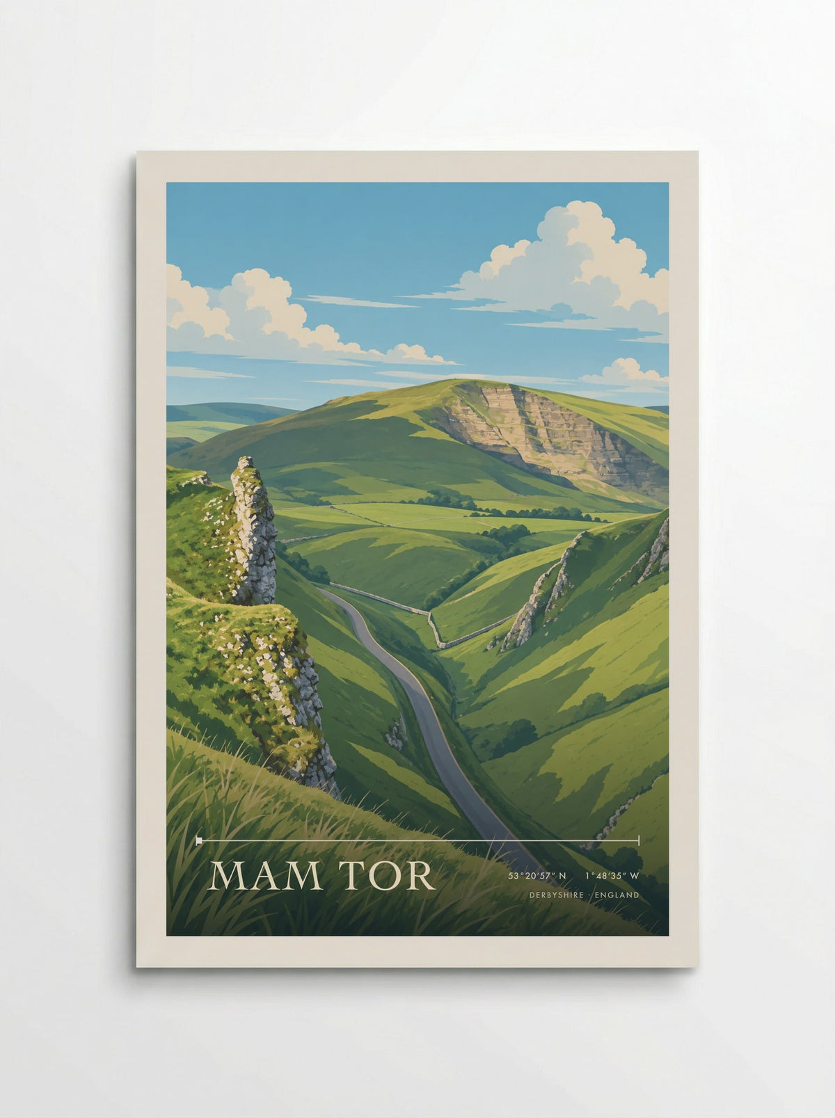 Mam Tor, Derbyshire | Travel Poster - Poster
