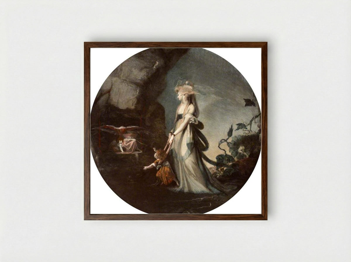 Mamillius Conjuring up Sprites and Goblins for His Mother, Hermione - Henry Fuseli - Framed Print Dark Wood