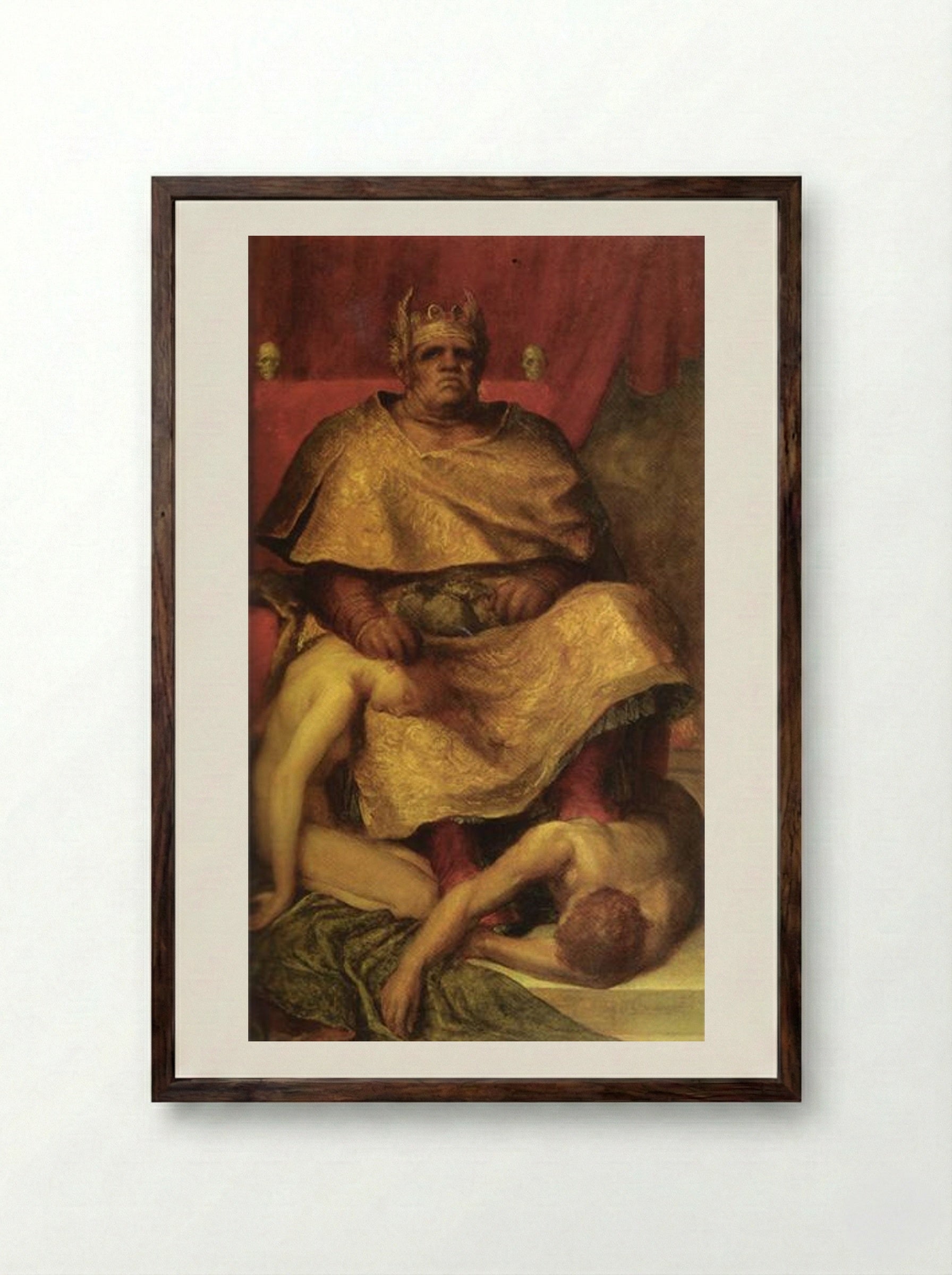 Mammon - George Frederick Watts - Framed Print Dark Wood
